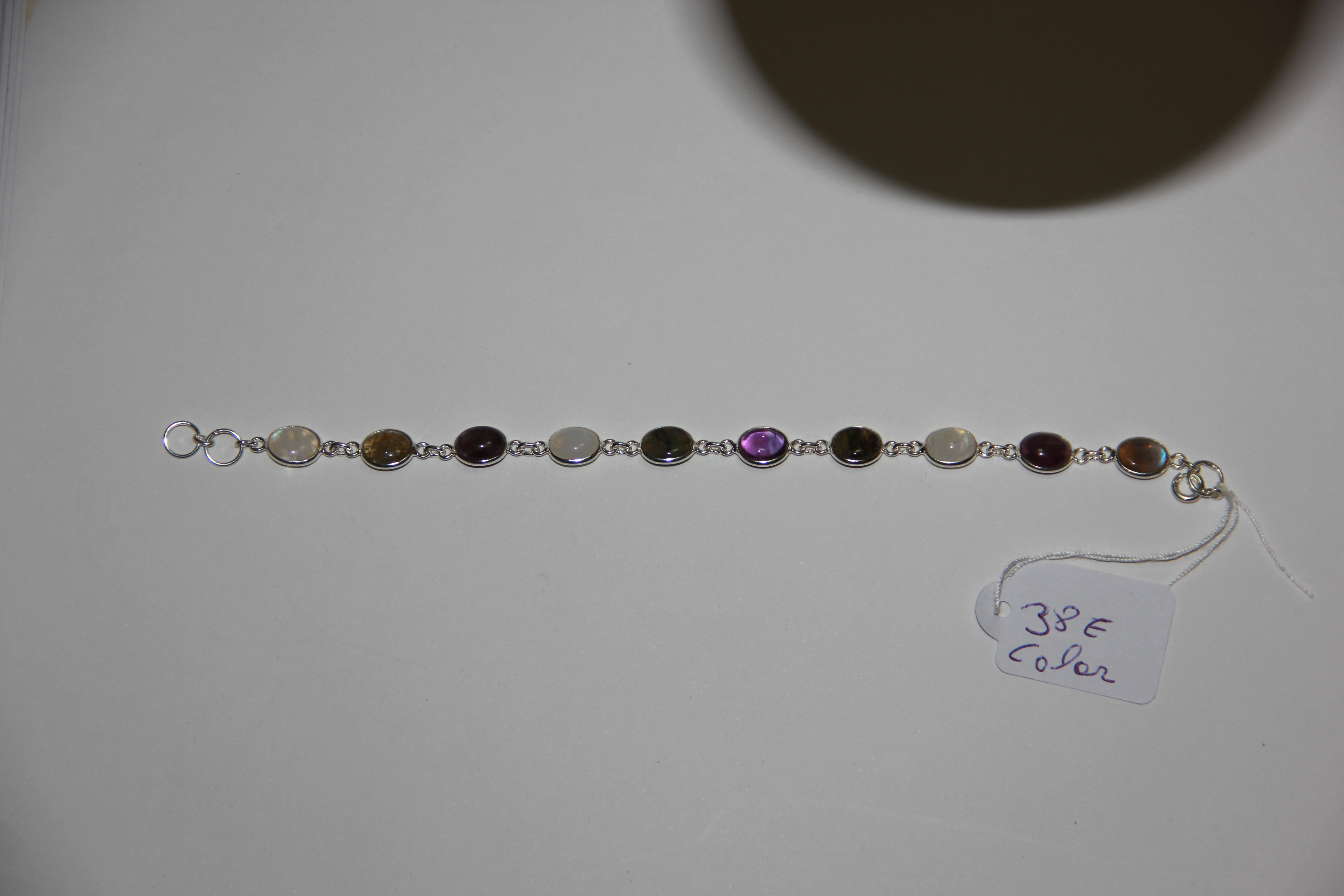 Pulsera De Piedra De Colores Lisa