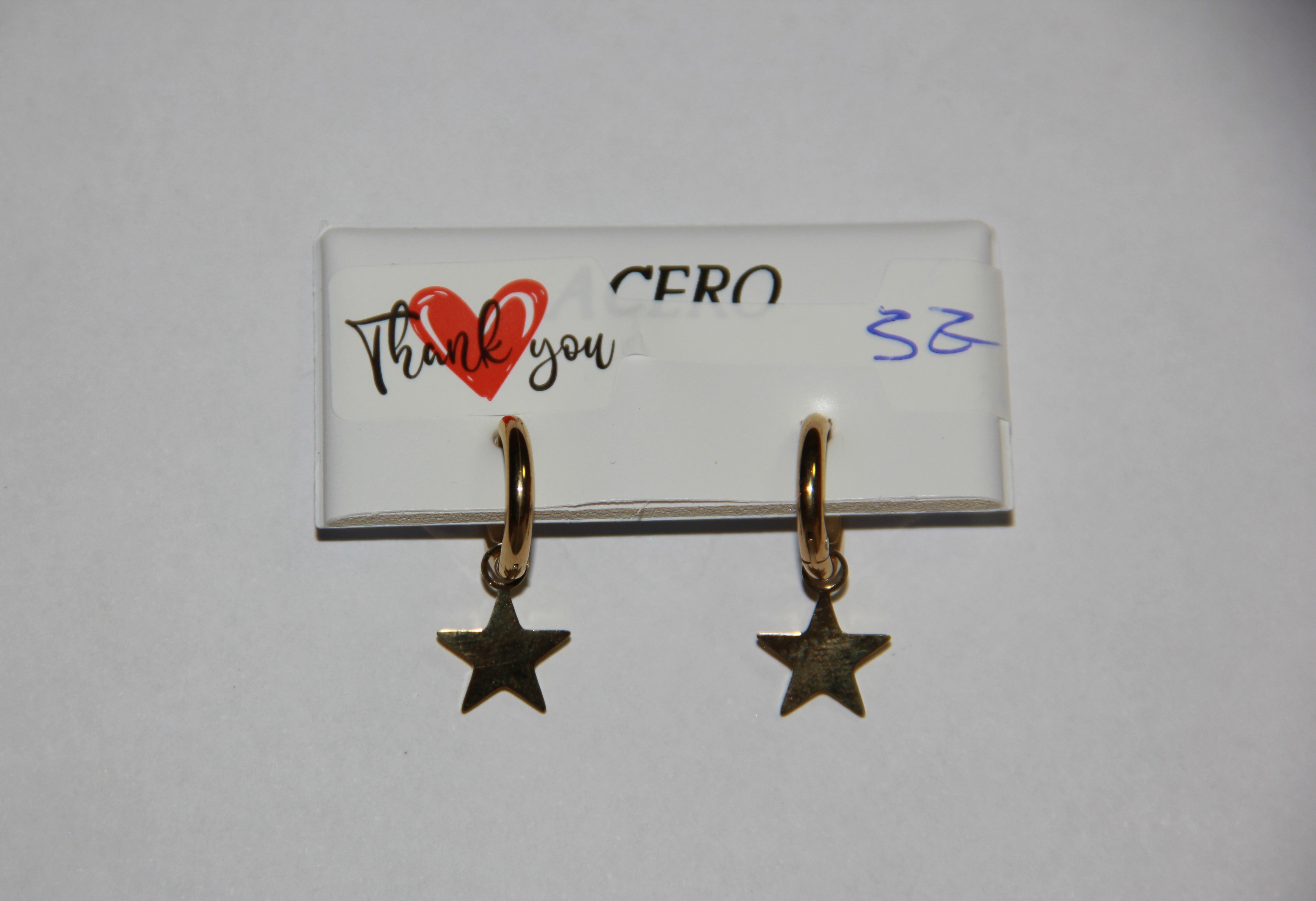 Argollas De Acero Inoxidable De Estrellas