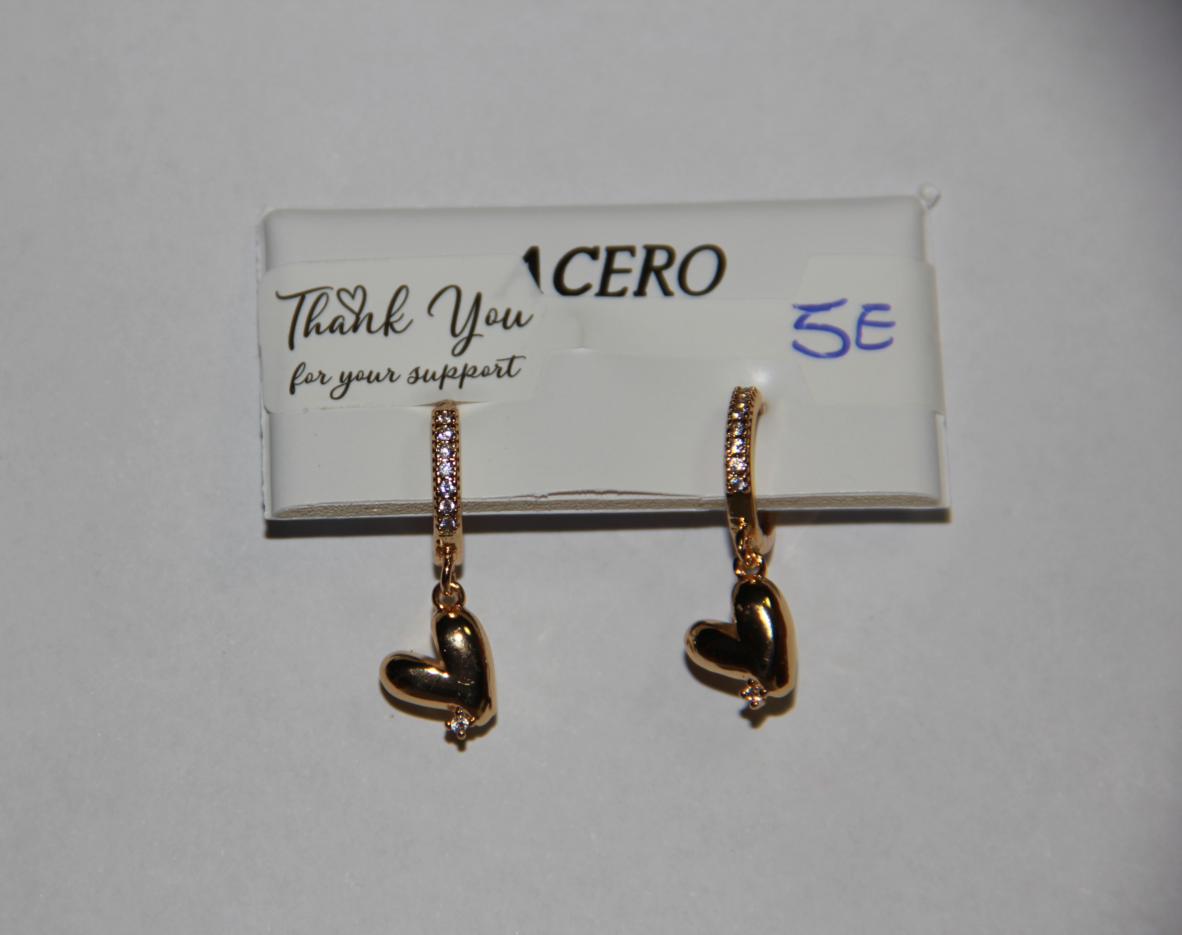 Argollas De Acero Inoxidable De Corazones 