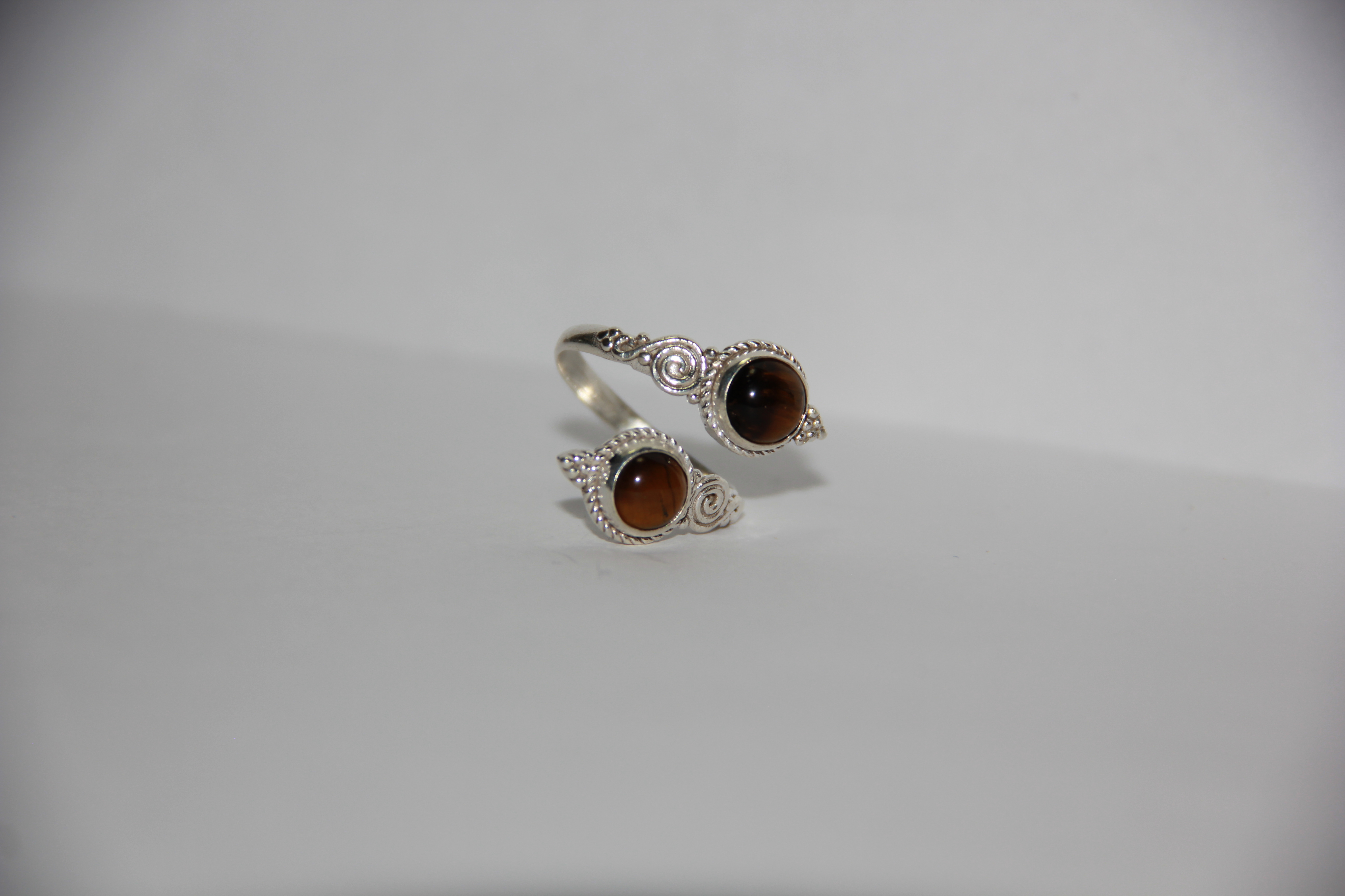 Anillo De Ojo De Tigre Doble