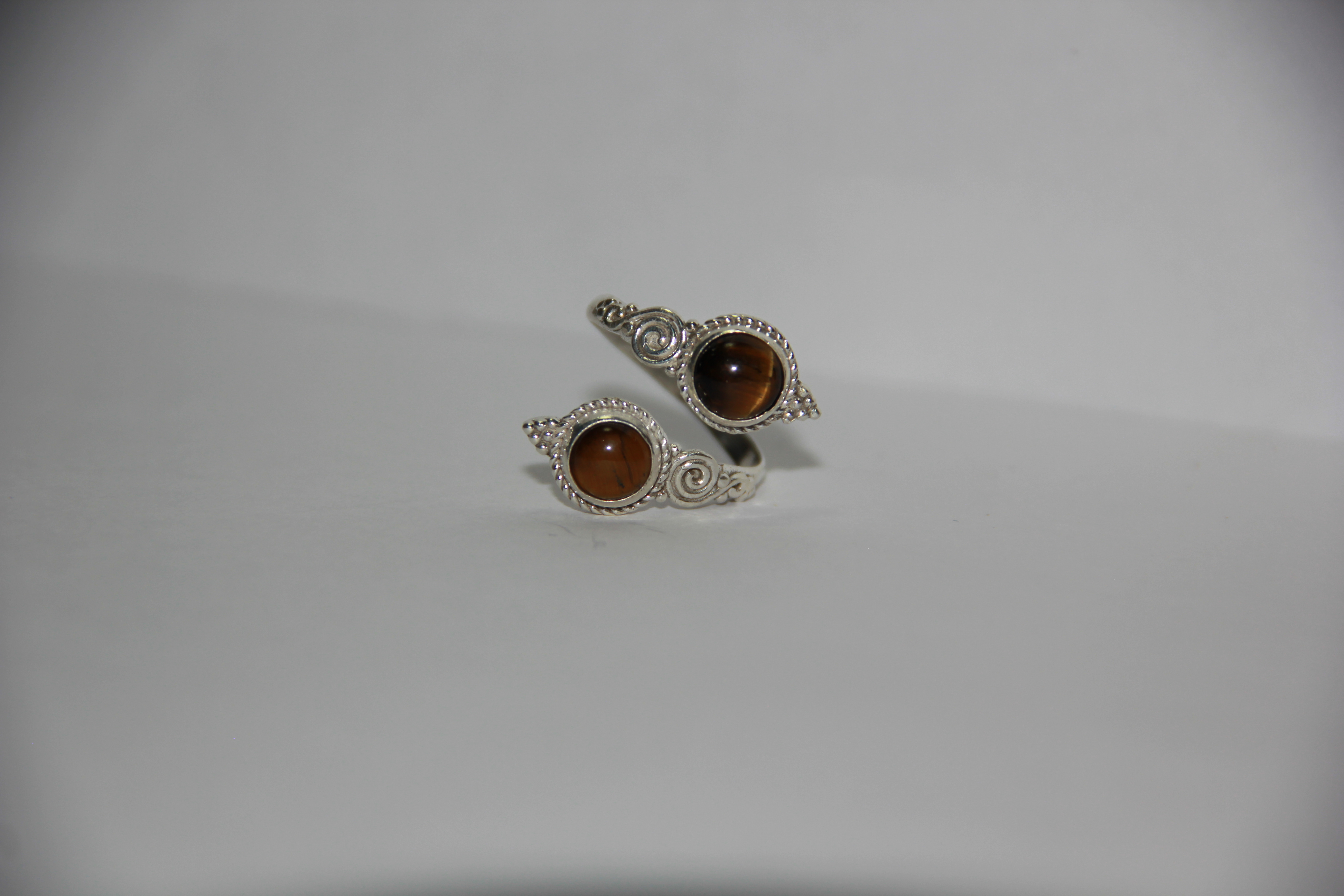 Anillo De Ojo De Tigre Doble