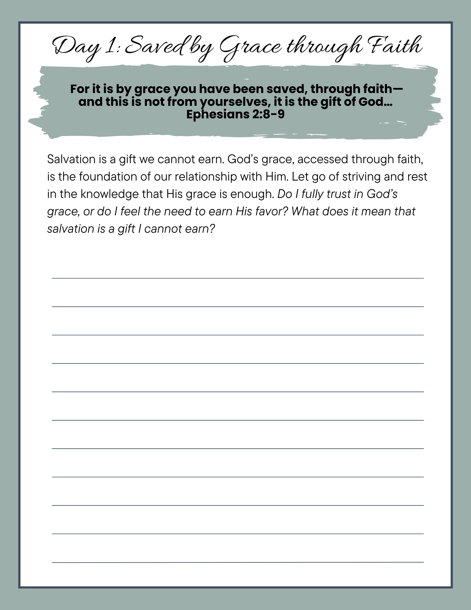 Saved by Grace Through Faith