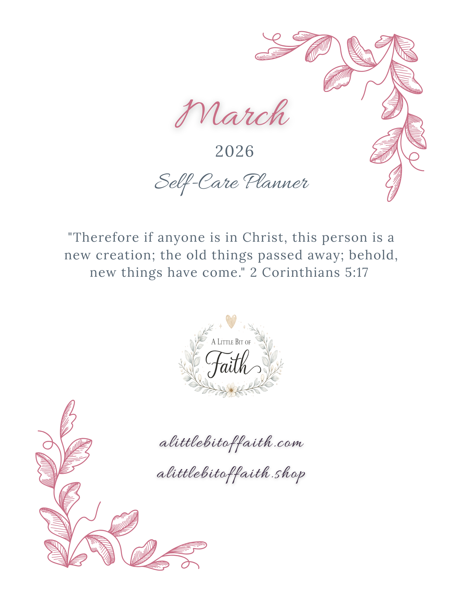 March 2026 Digital Self-Care Planner