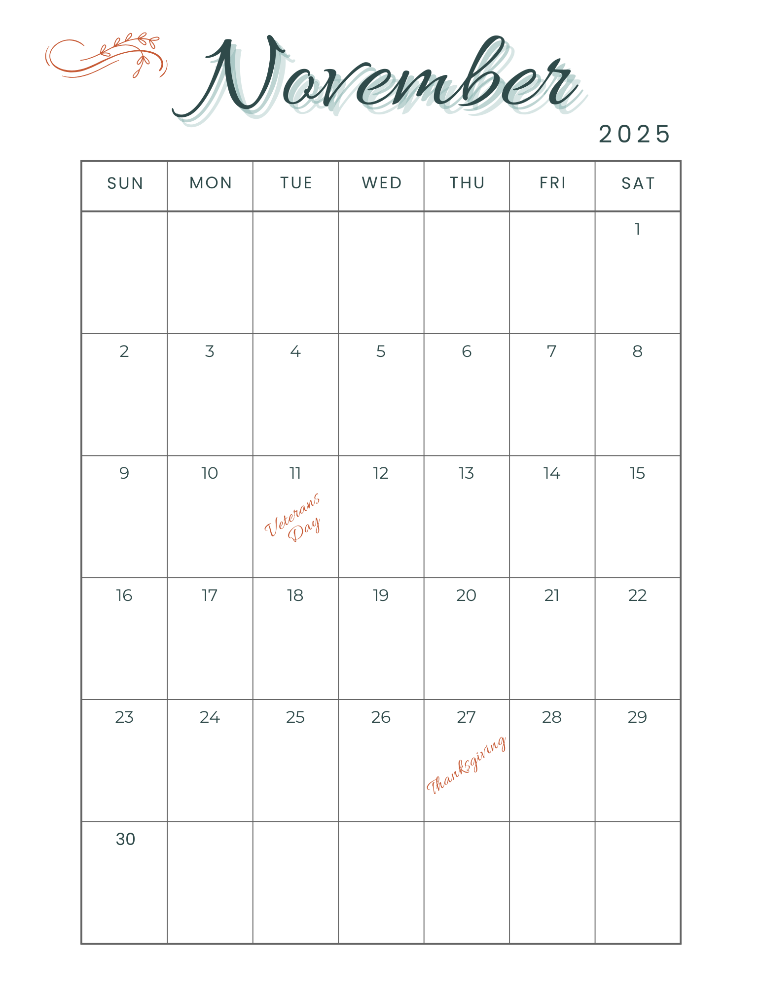 A Little Bit of Faith November 2025 Planner