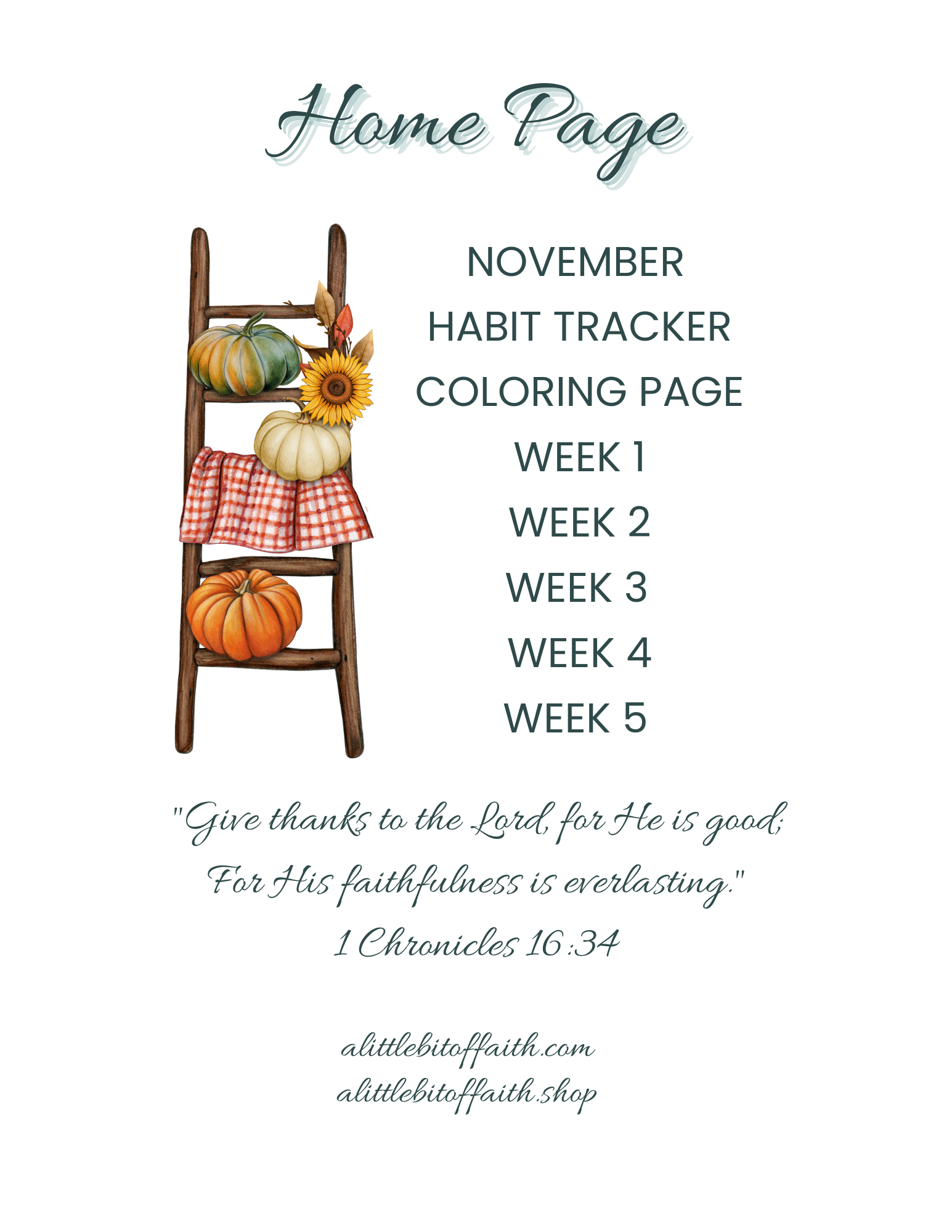 A Little Bit of Faith November 2025 Planner