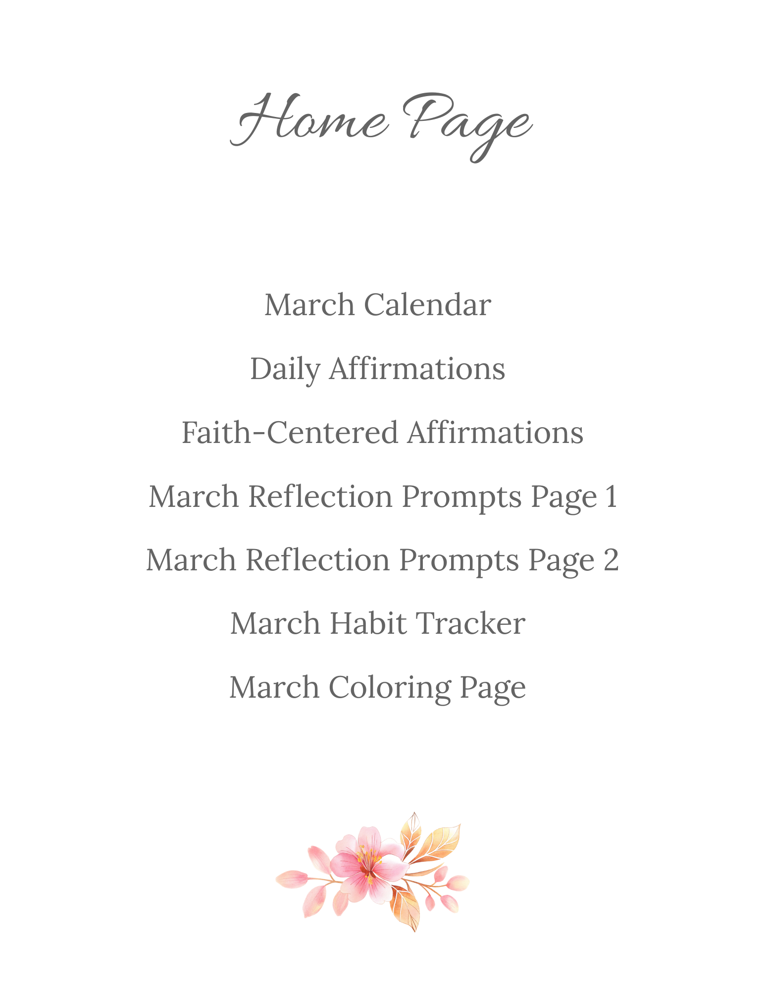 March 2026 Digital Self-Care Planner