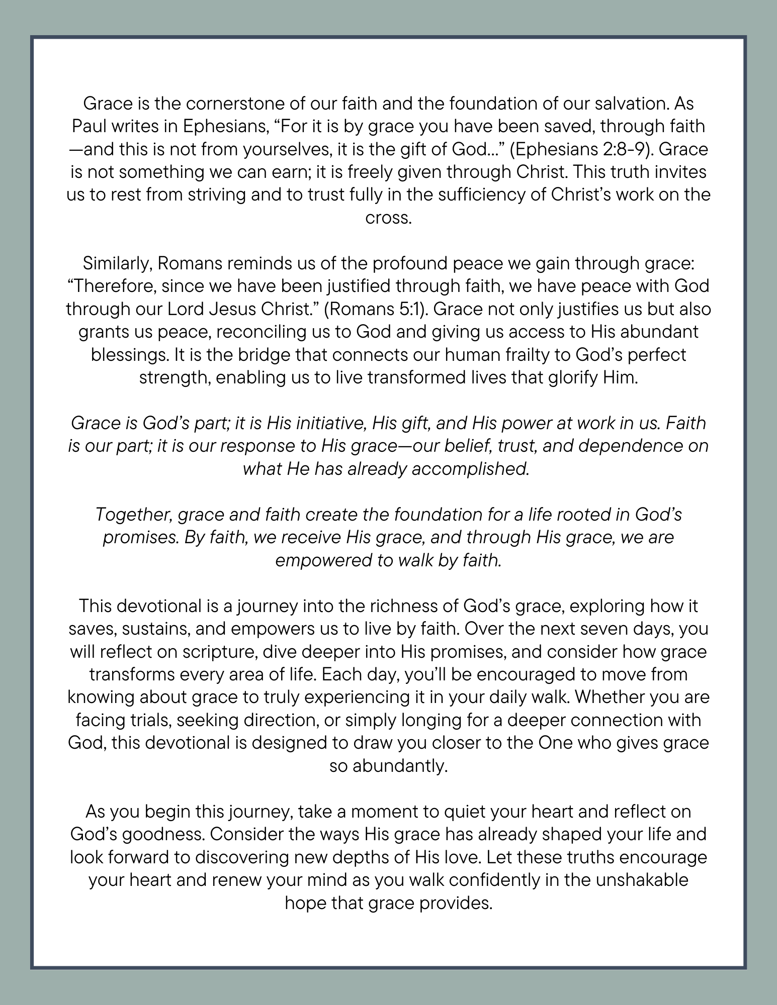 Saved by Grace Through Faith