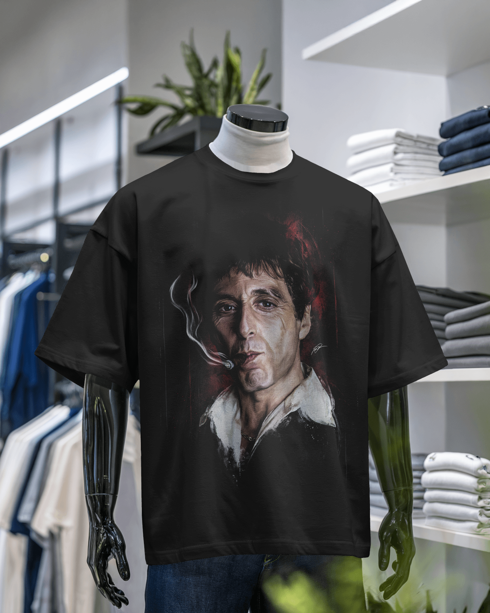 Scarface Graphic Print Black T-Shirt