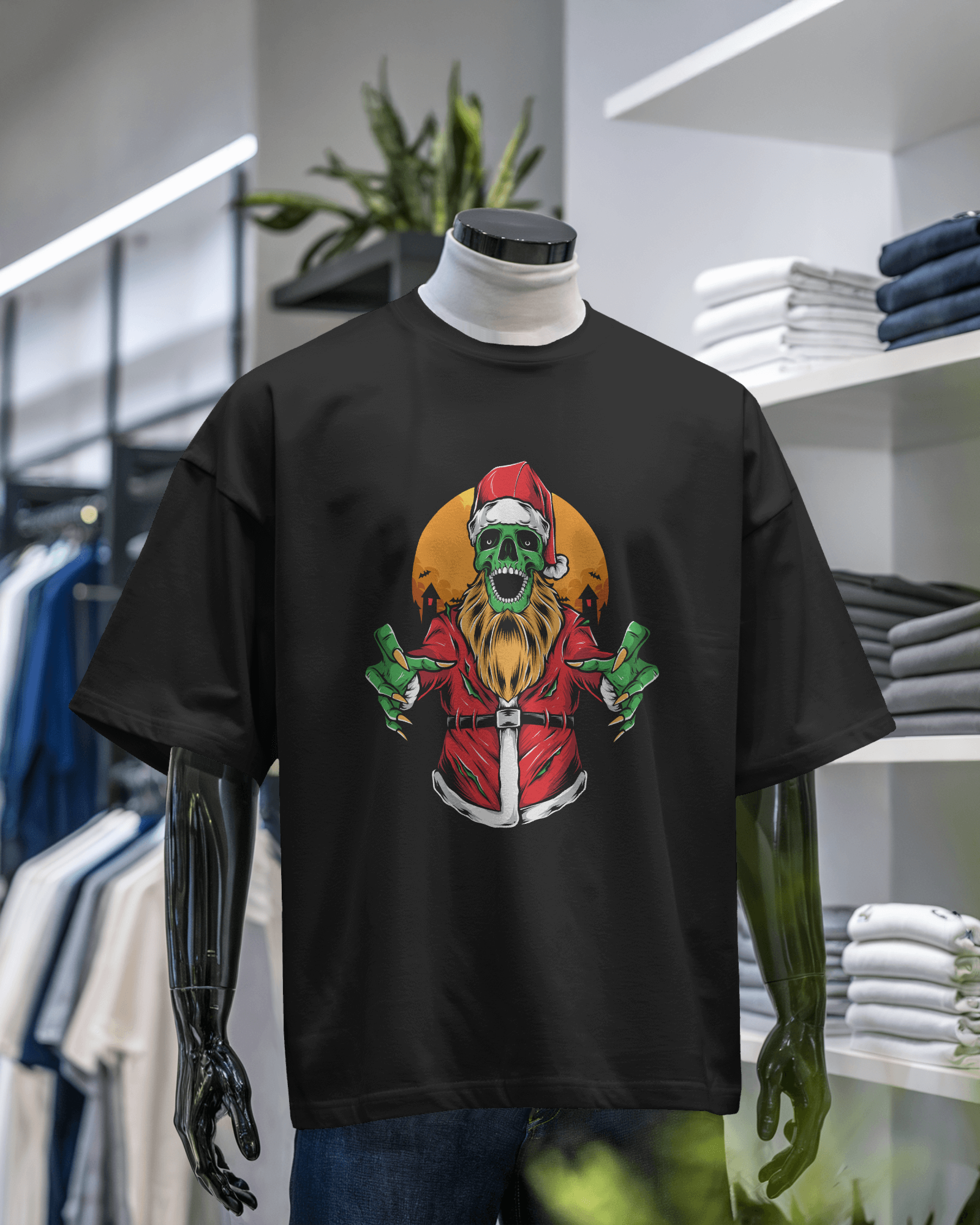 Skeleton Santa Graphic T-Shirt