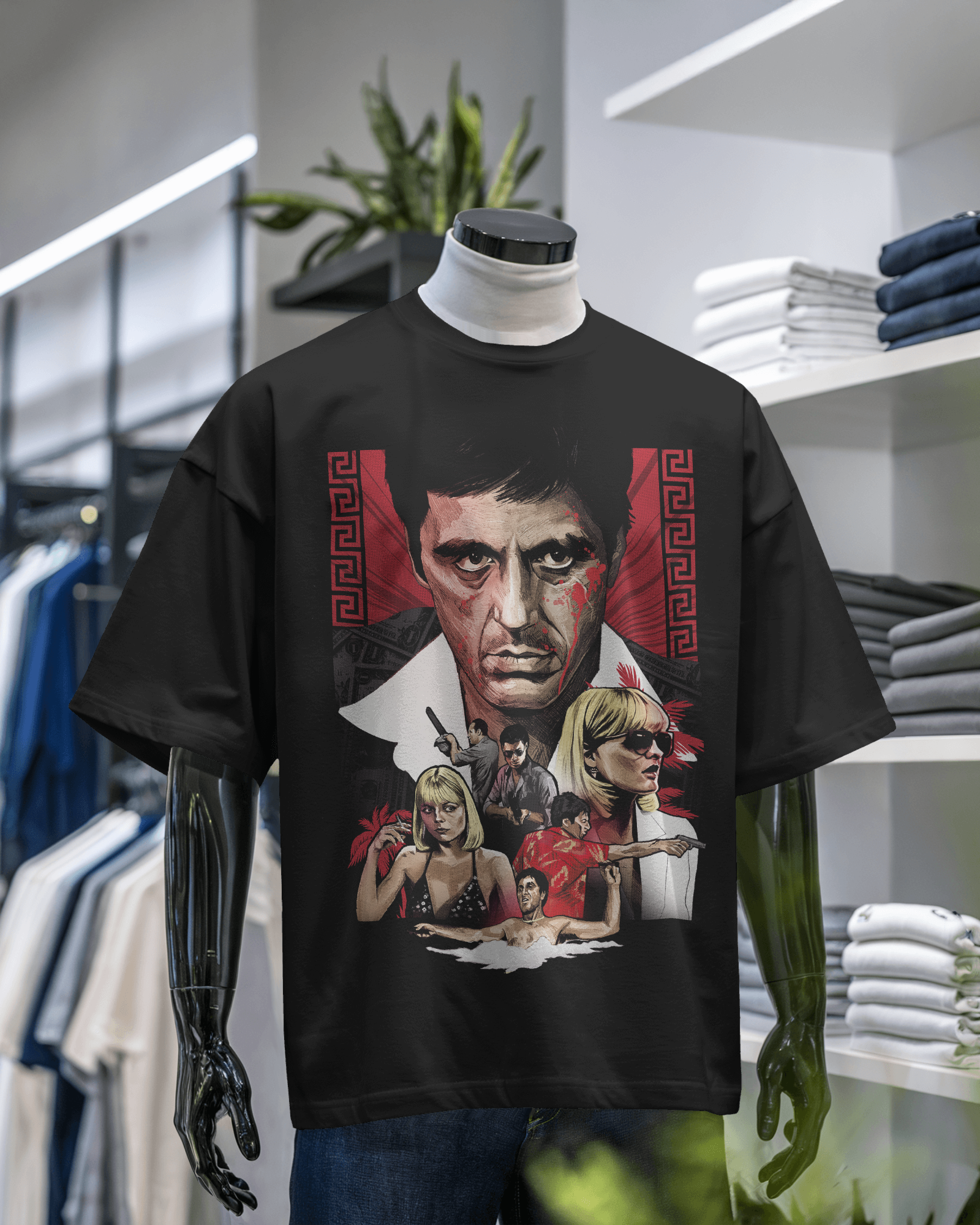 Scarface Graphic Print Black T-Shirt
