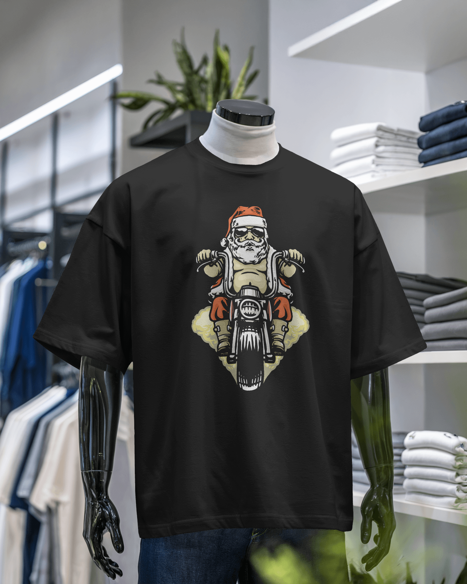 Santa Claus Biker T-Shirt