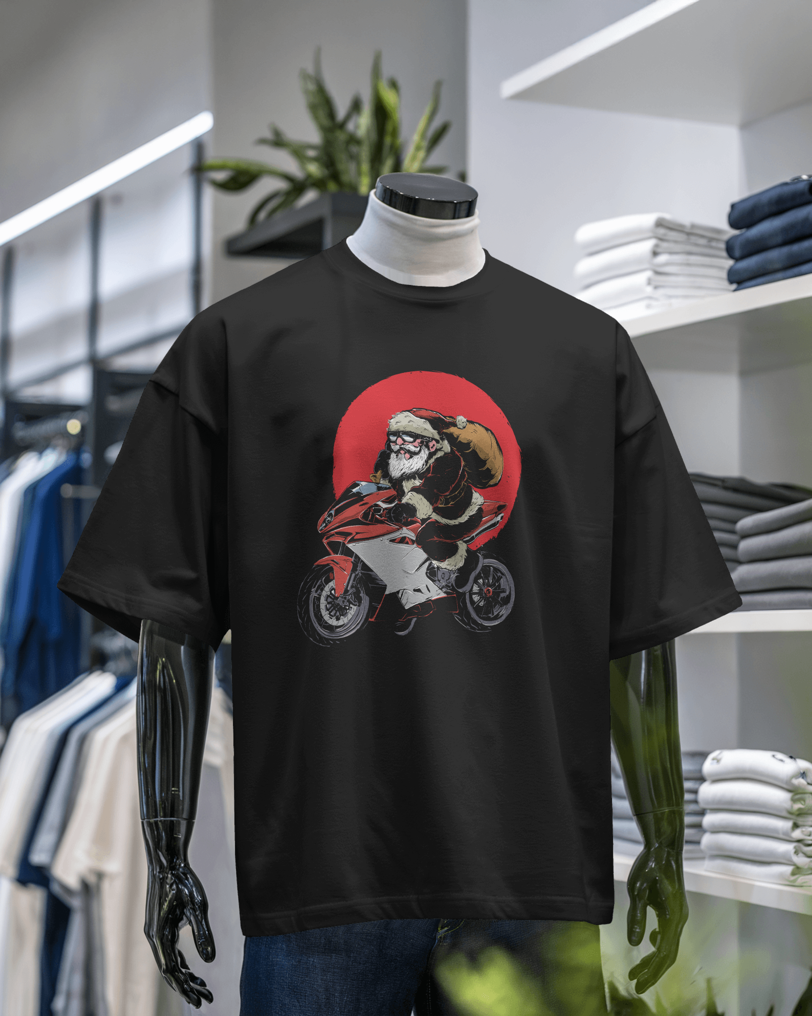 Santa Claus Motorcycle T-shirt