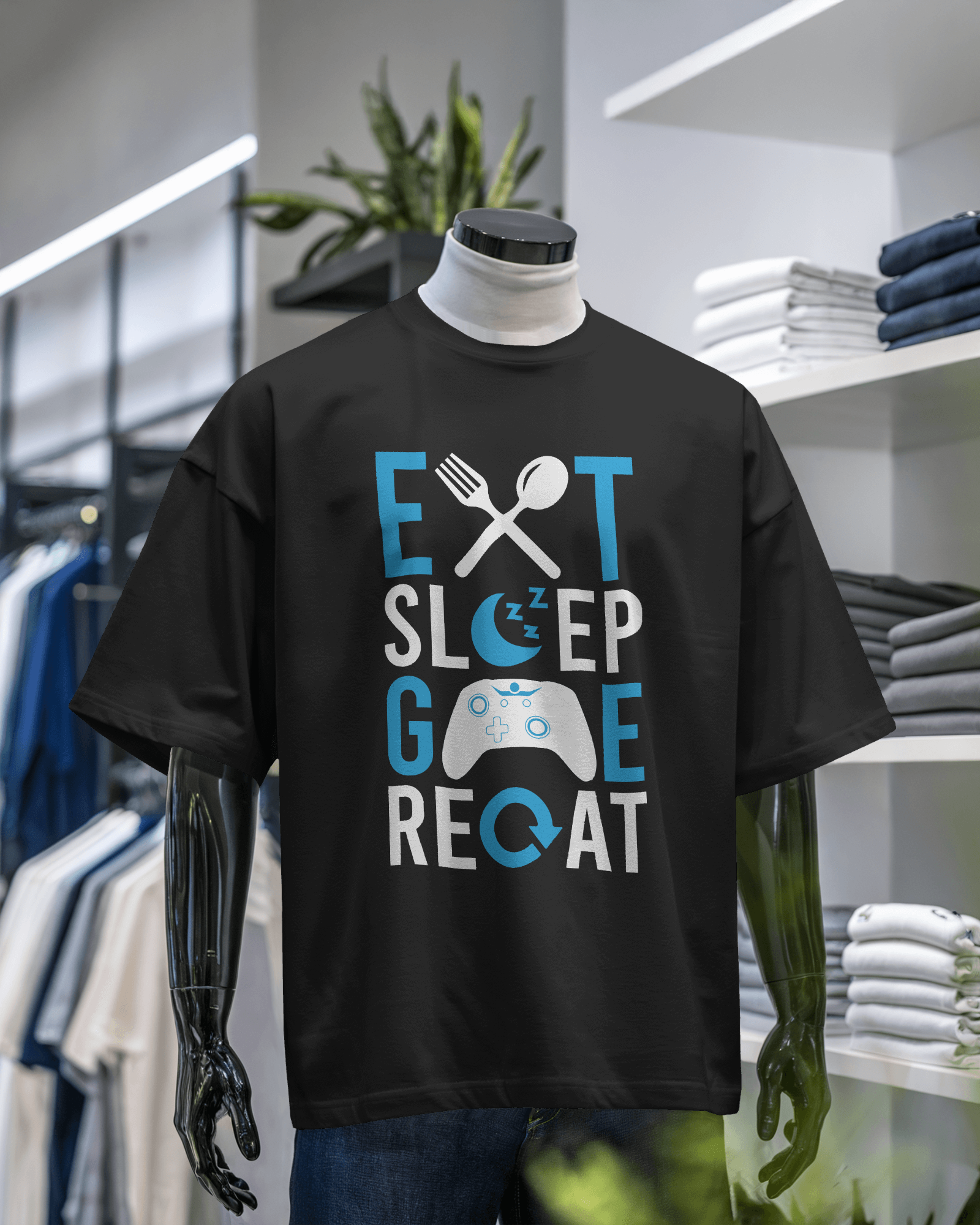 Eat Sleep Game Repeat T-shirt