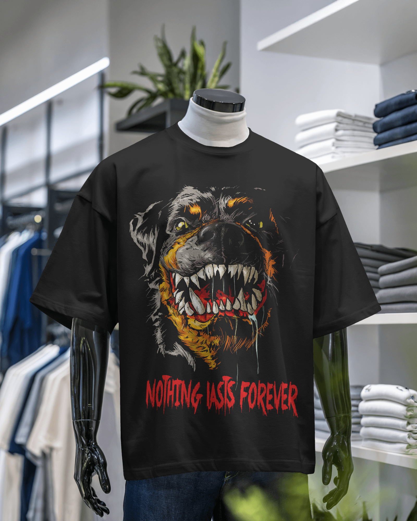 Graphic Rottweiler Print T-shirt