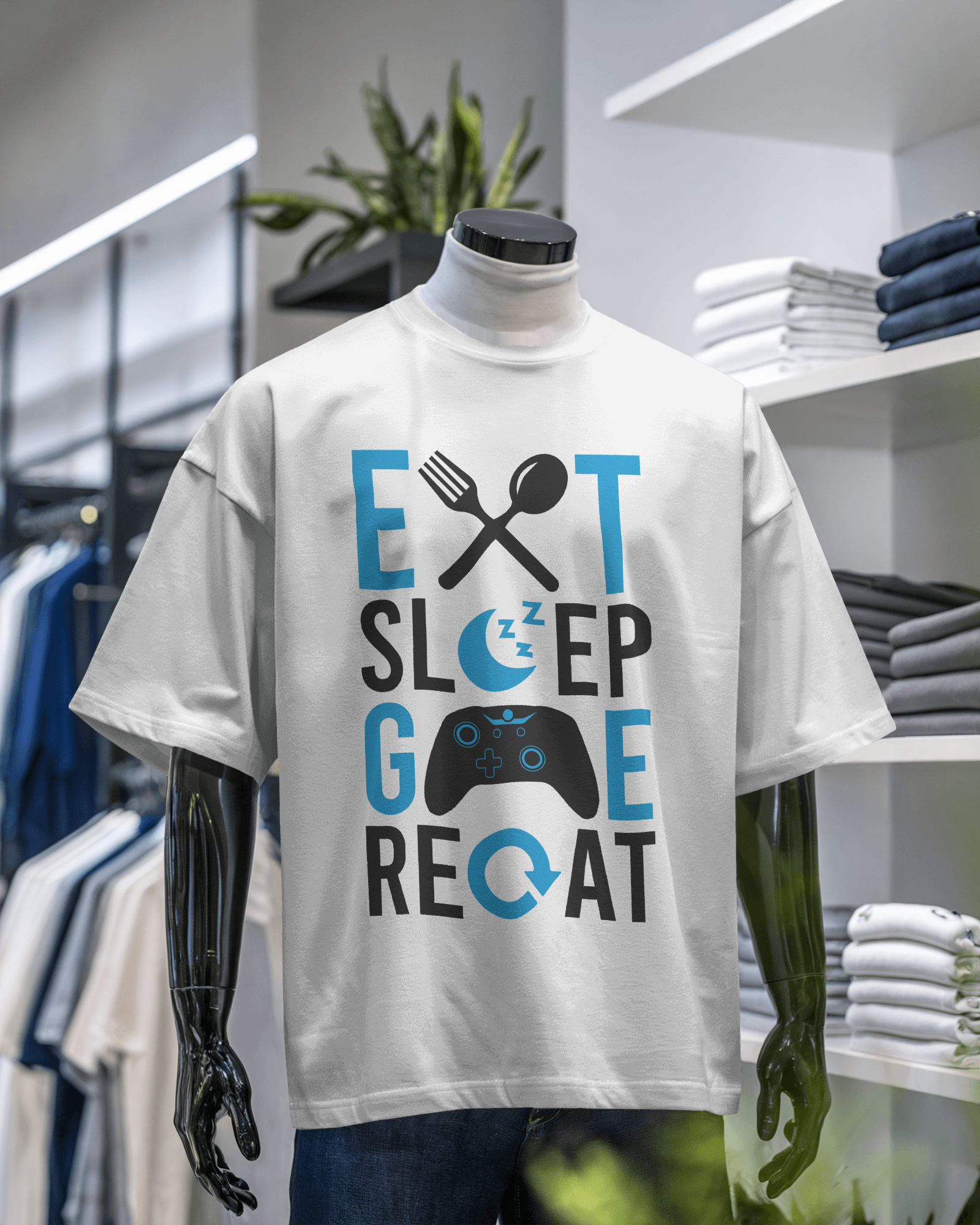 Eat Sleep Game Repeat T-shirt