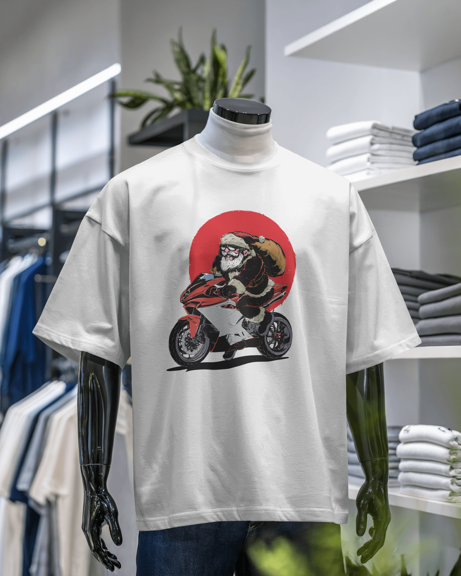 Santa Claus Motorcycle T-shirt