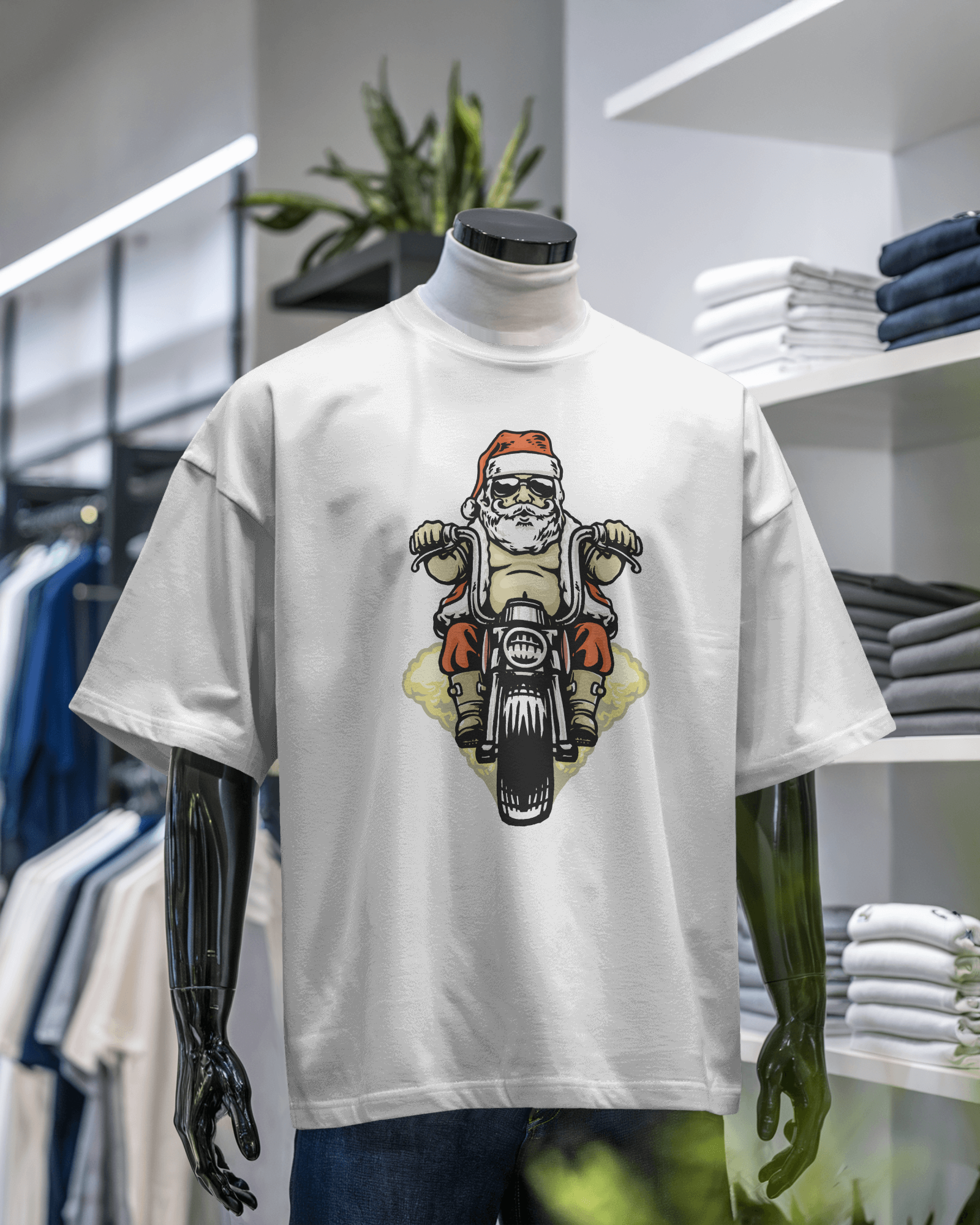 Santa Claus Biker T-Shirt