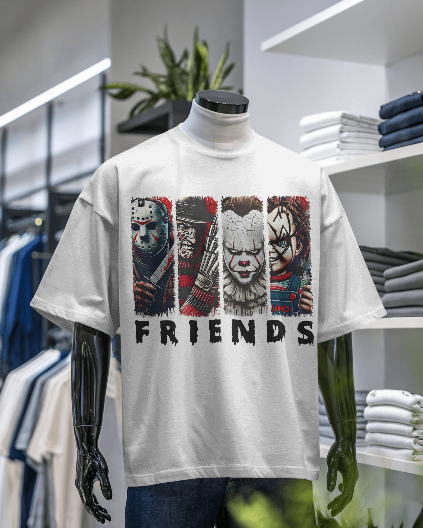 Horror Icon Friends Graphic T-shirt