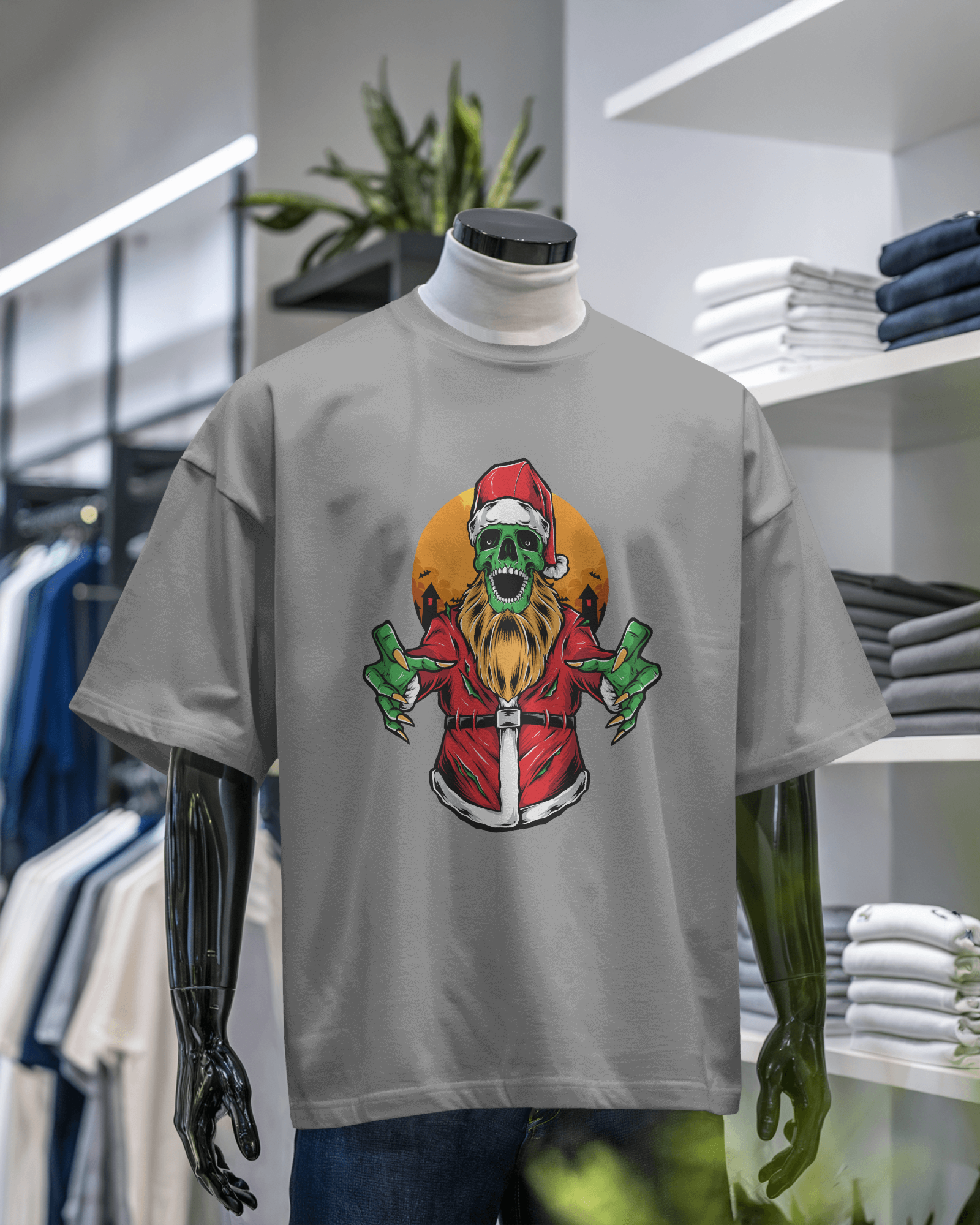 Skeleton Santa Graphic T-Shirt