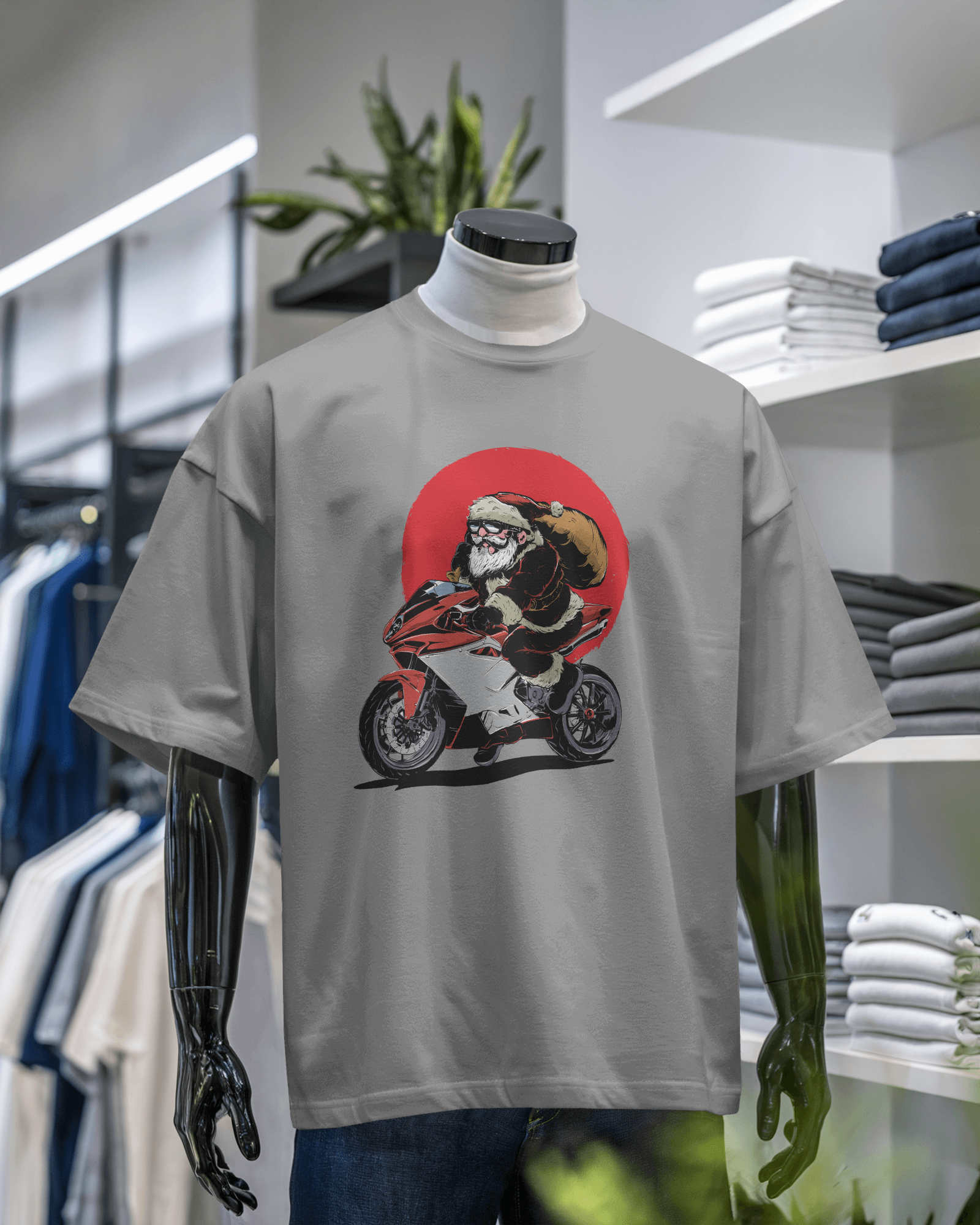 Santa Claus Motorcycle T-shirt