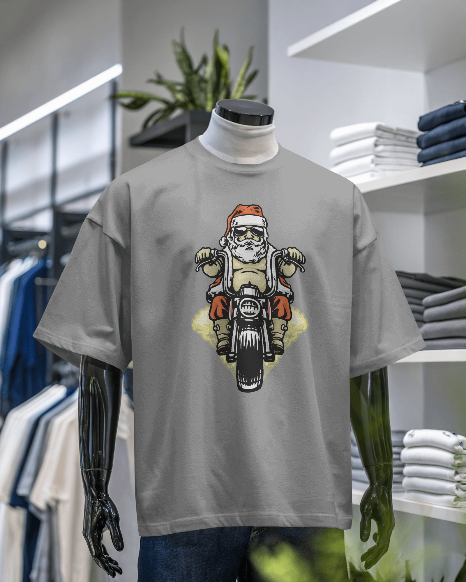 Santa Claus Biker T-Shirt