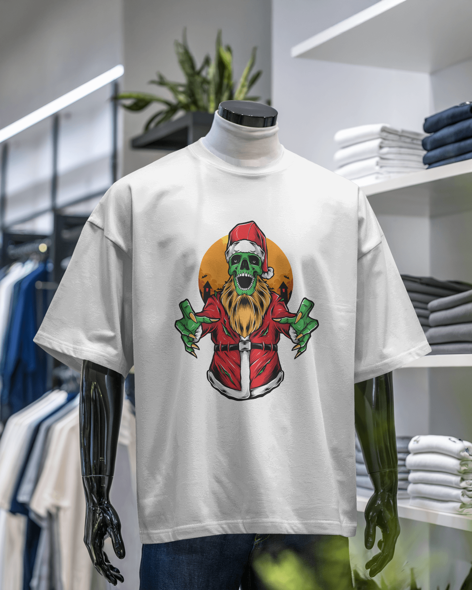 Skeleton Santa Graphic T-Shirt