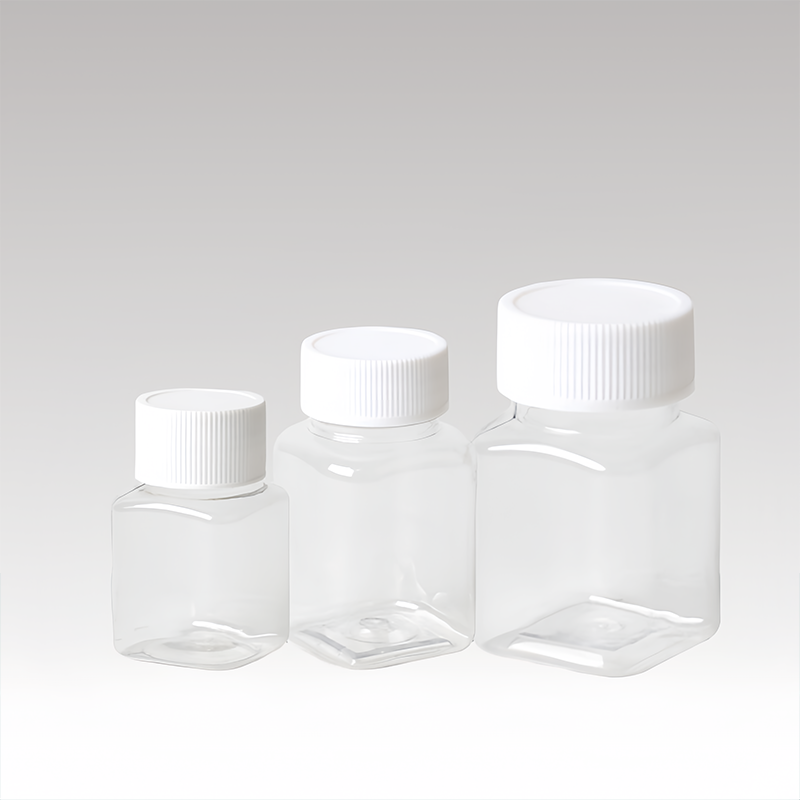 30ml| 50ml| 100ml| Transparent square bottle, large mouth plastic sorting bottle