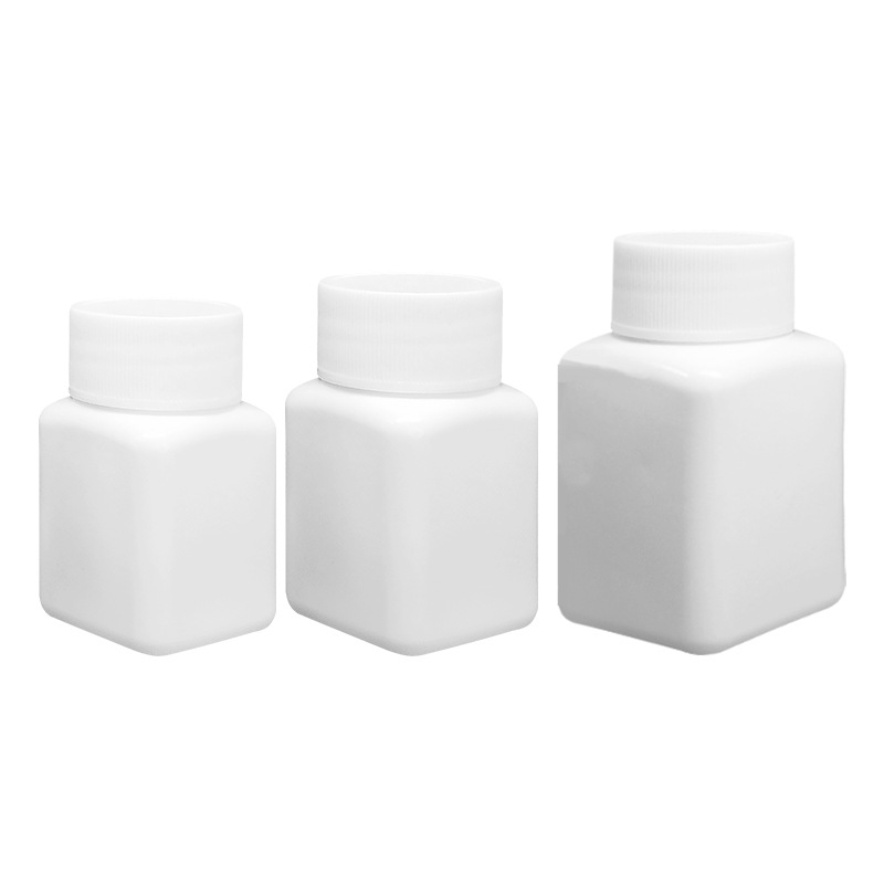 80ml Square wide mouth plastic bottle, laboratory reagent dispensing bottle, medicine bottle, particle solid bottle
