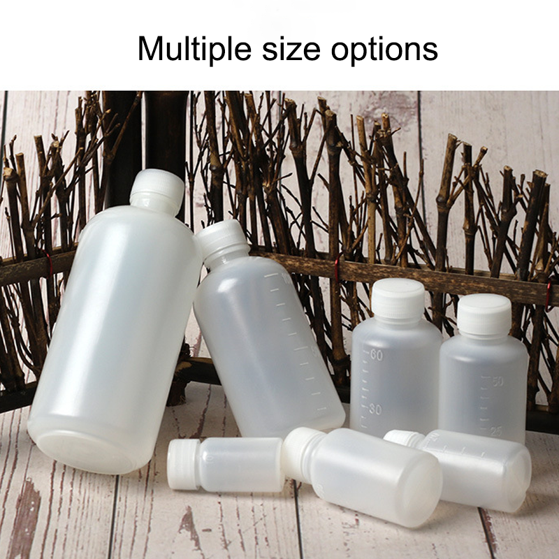 10-200ml semi transparent plastic water bottle with graduated liquid packaging container