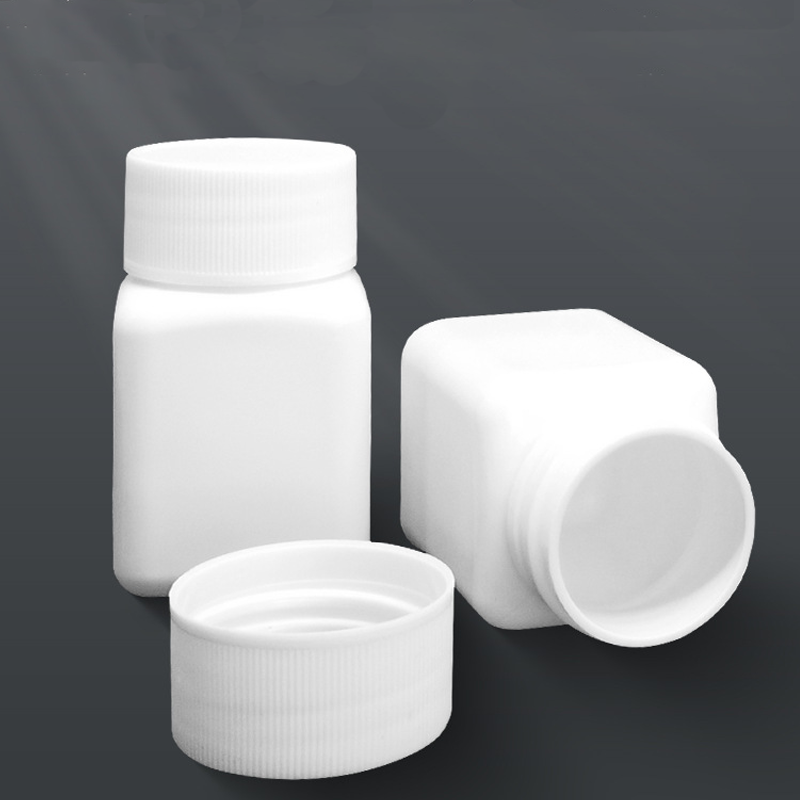 80ml Square wide mouth plastic bottle, laboratory reagent dispensing bottle, medicine bottle, particle solid bottle