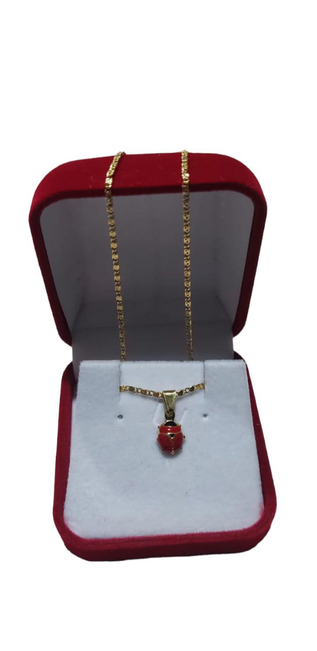 Collar de vaquina de san antonio roja