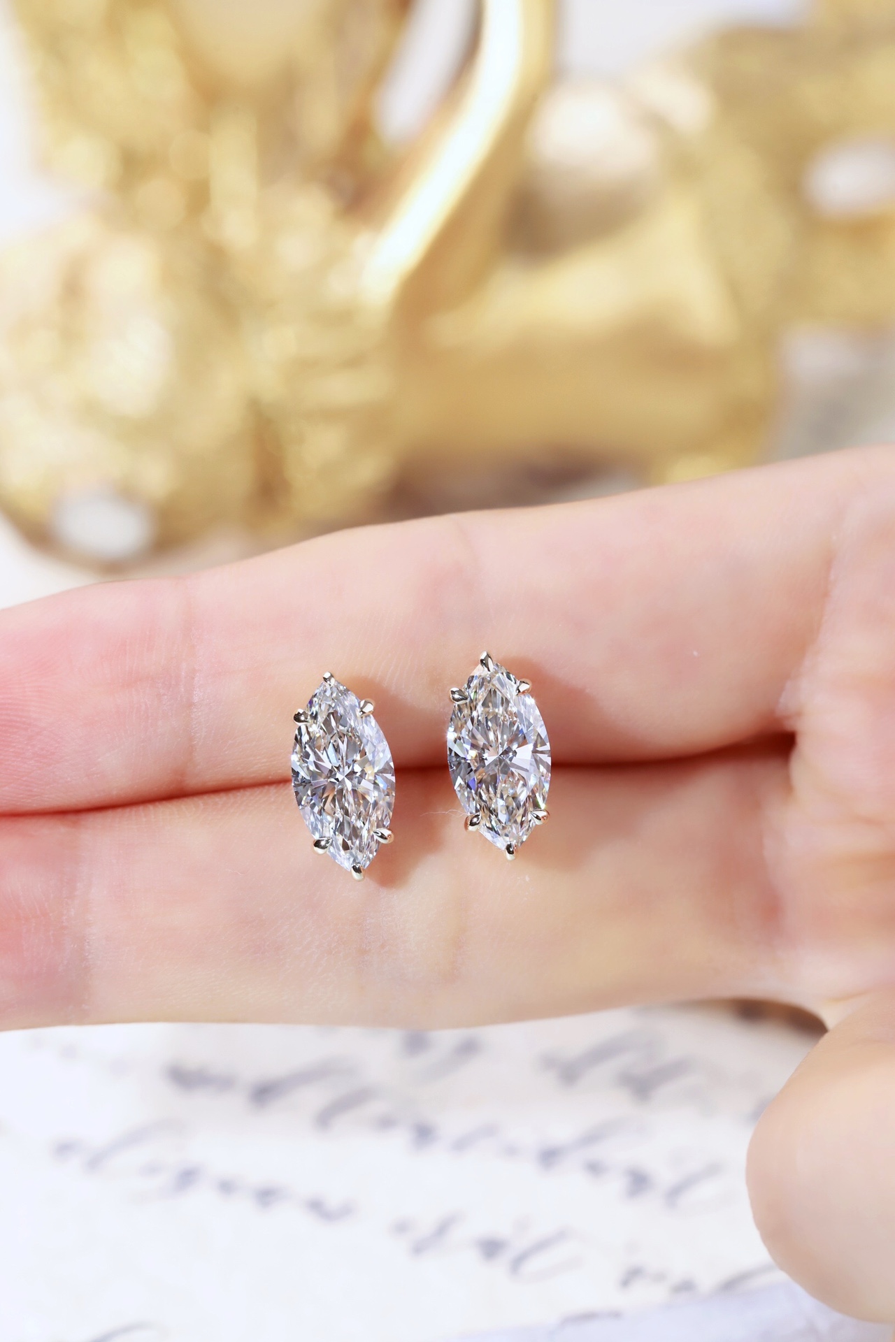 Royal Grace · 4ct Marquise Cut 6-Prong Lab Grown Diamond Earrings | Z-HL-E5245 