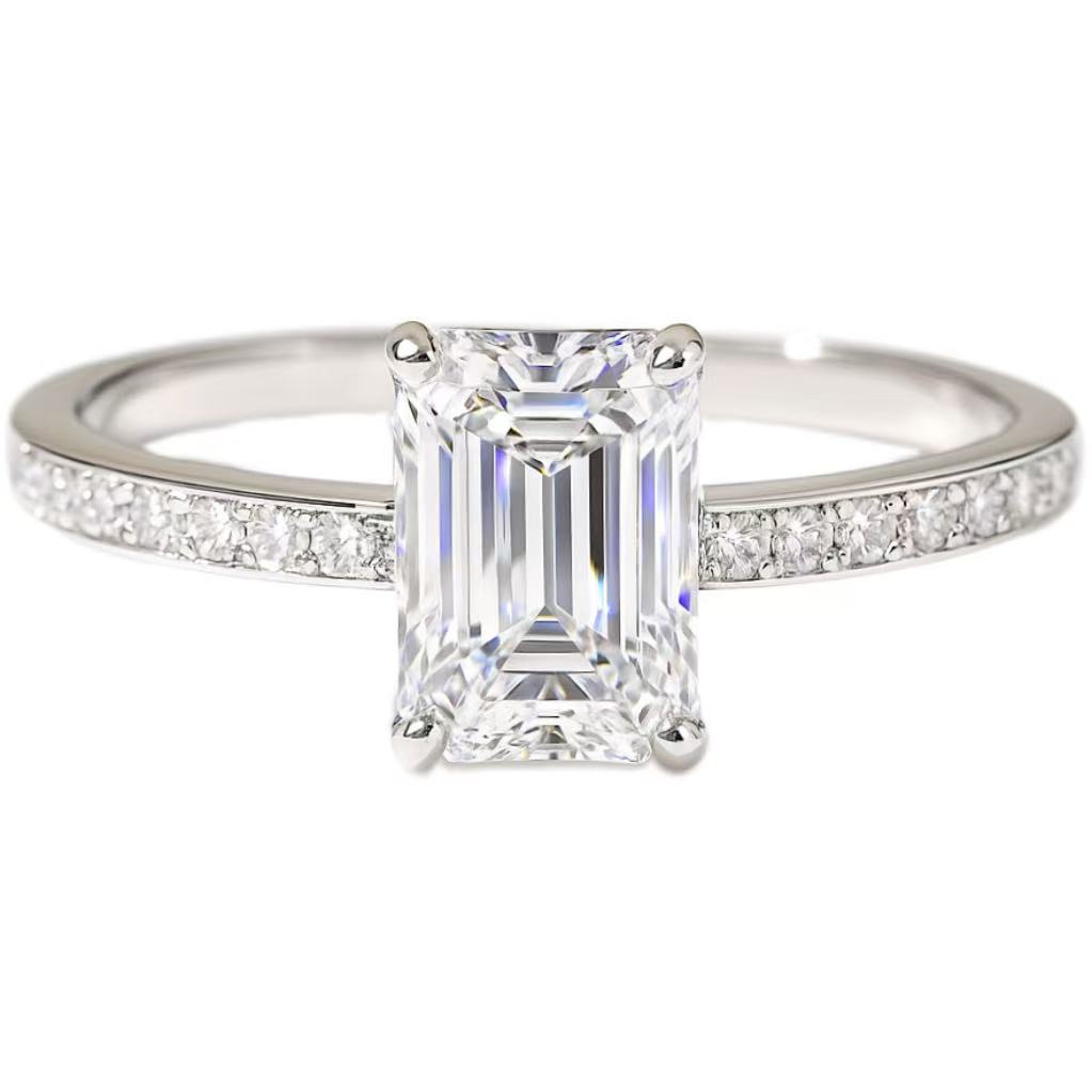 1.10ct emerald cutting artificial cultivation diamond cvd ring 10k gold making HL-R5229