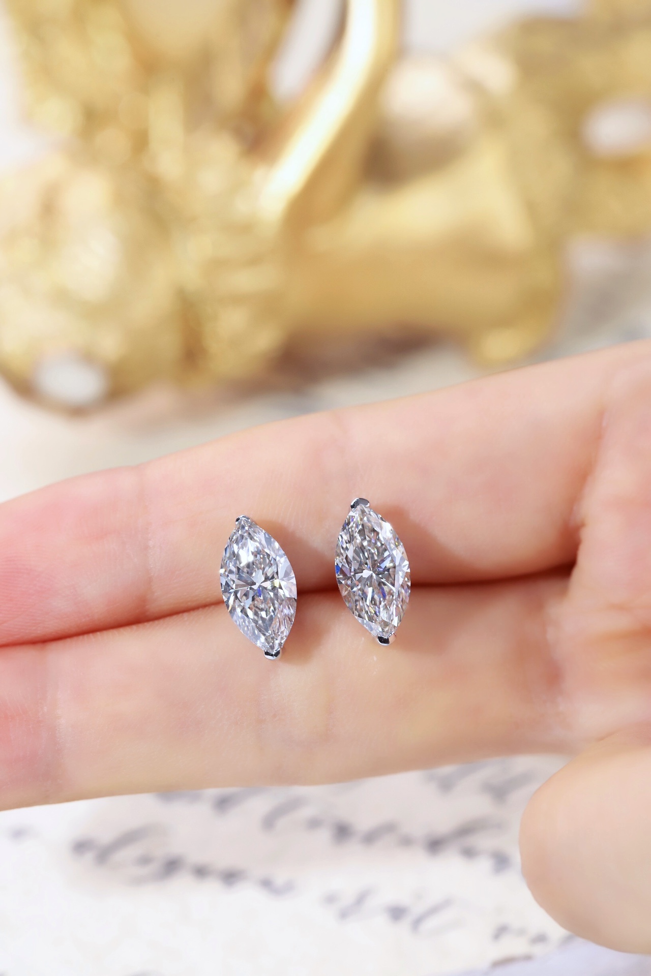 Elegant Radiance · 4ct Marquise Cut Corner Set Lab Grown Diamond Earrings | Z-HL-E5258