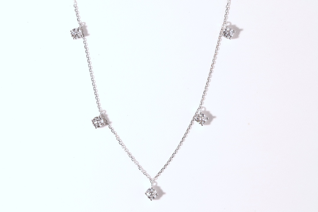 Elegant Sparkle · 1ct Five-Stone Lab Grown Diamond Necklace | HL-N1721