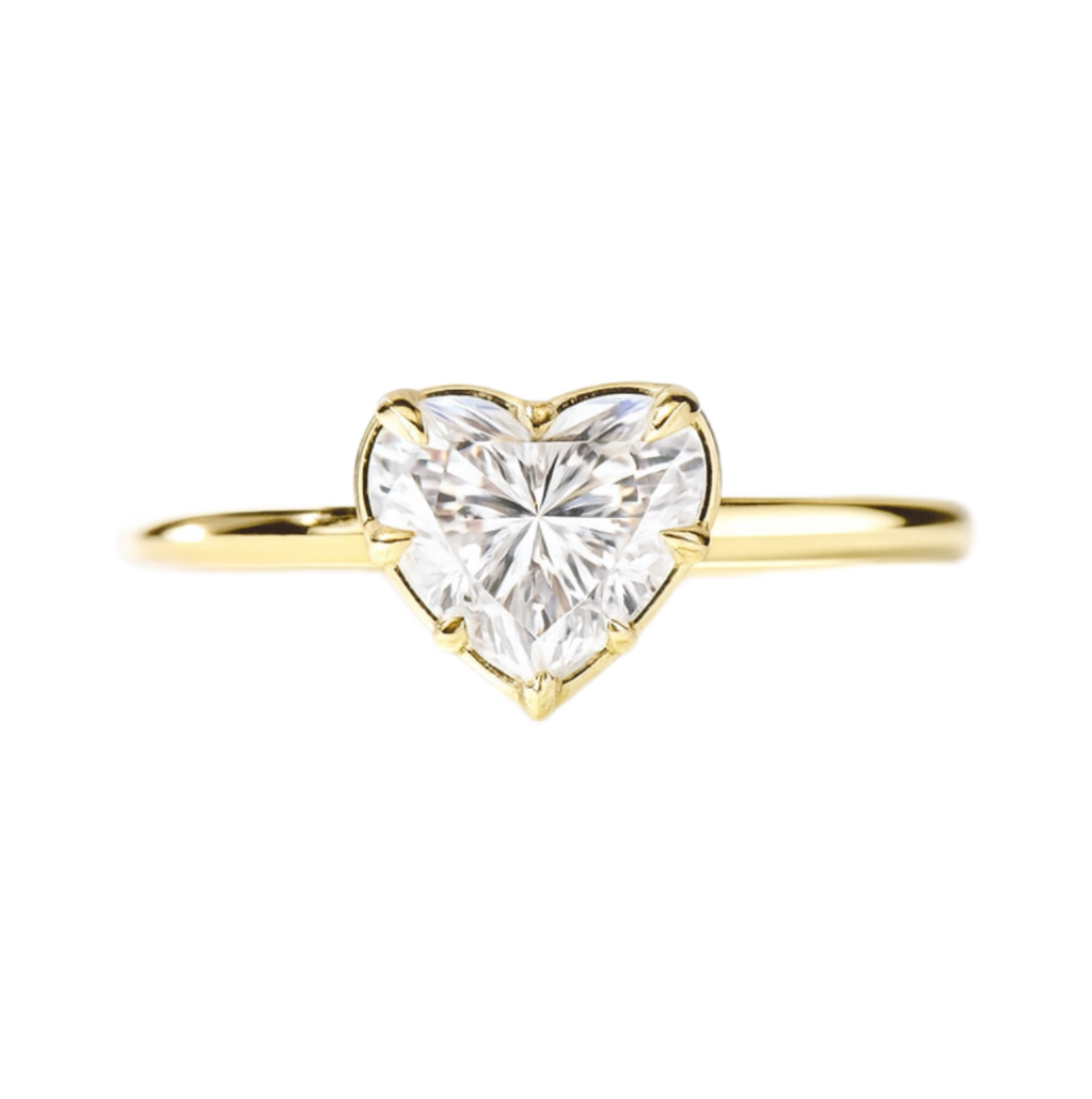 1 carat lab-grown diamond heart shape 10k gold setting Z-HL-R5246