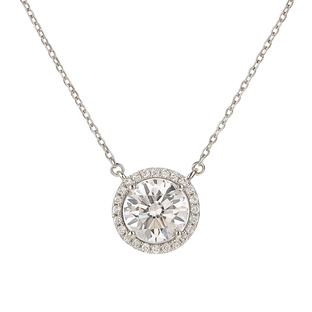 Radiant Halo · 1ct Lab Grown Diamond Pendant with 0.12ct Accent | Z-D-N5257-1 