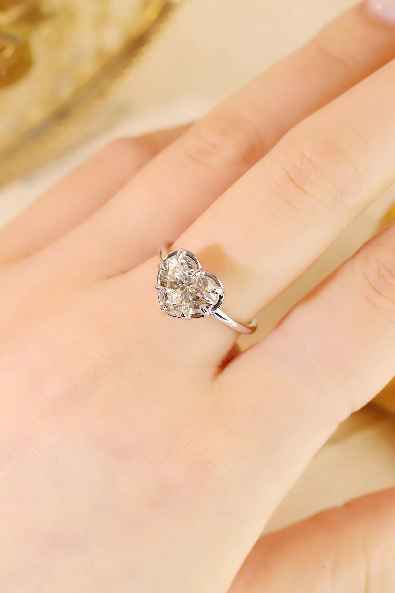 Pure Love · 8-Prong Heart Cut 3ct Lab Grown Diamond Ring | Z-HL-R5246-2 