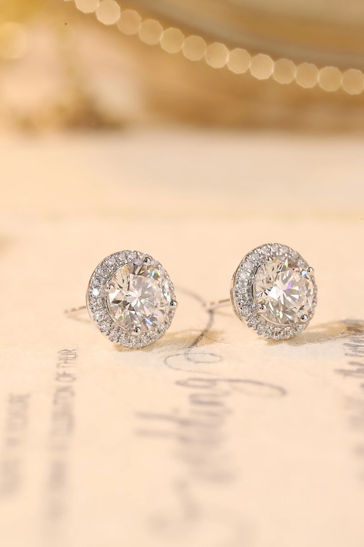 Timeless Halo · 2ct Lab Grown Diamond Halo Stud Earrings | Z-D-E5257-1