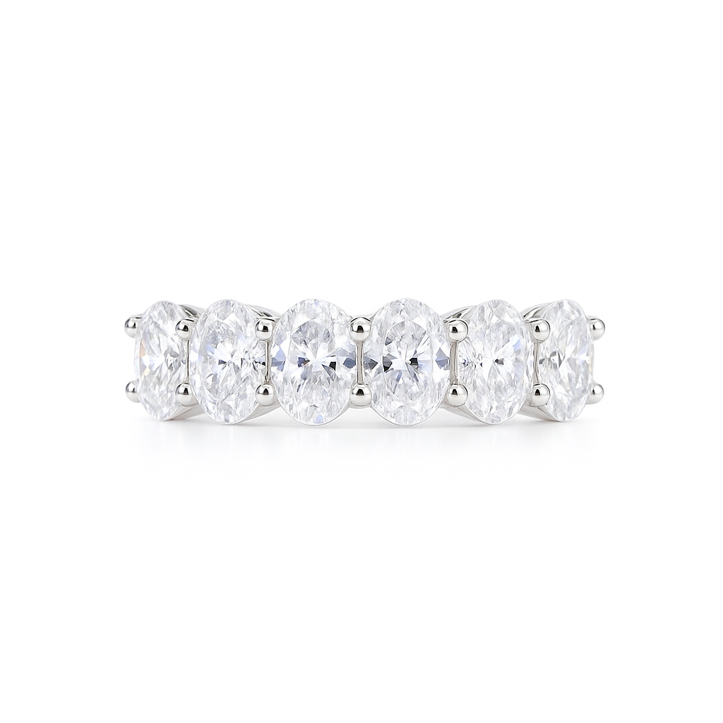 Eternal Glow · 1.80ct Lab Grown Diamond Oval Half Eternity Ring | D-R5100-2