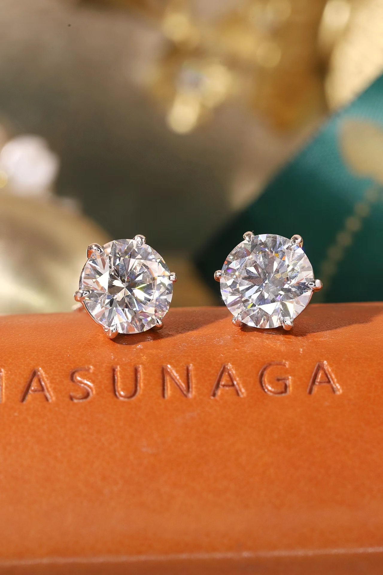 10K Gold Six-Prong Lab Grown Diamond Stud Earrings, 3ct Each (6ct Total) Model No. Z-D-E2451