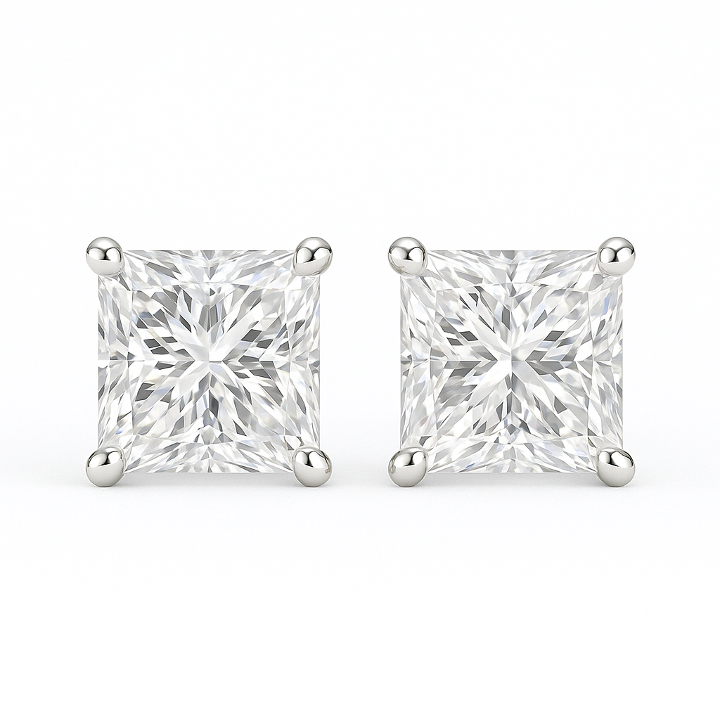 Timeless Sparkle · 2ct Princess Cut 4-Prong Lab Grown Diamond Earrings | Z-HL-E5250-1 