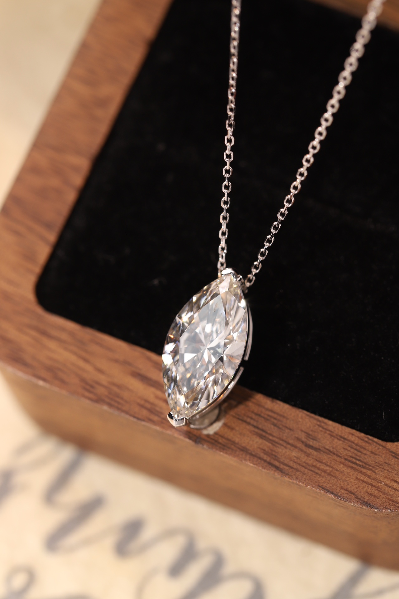 Marquise-Cut 3ct Lab Grown Diamond Pendant · 10K Gold | Z-HL-P5258-2