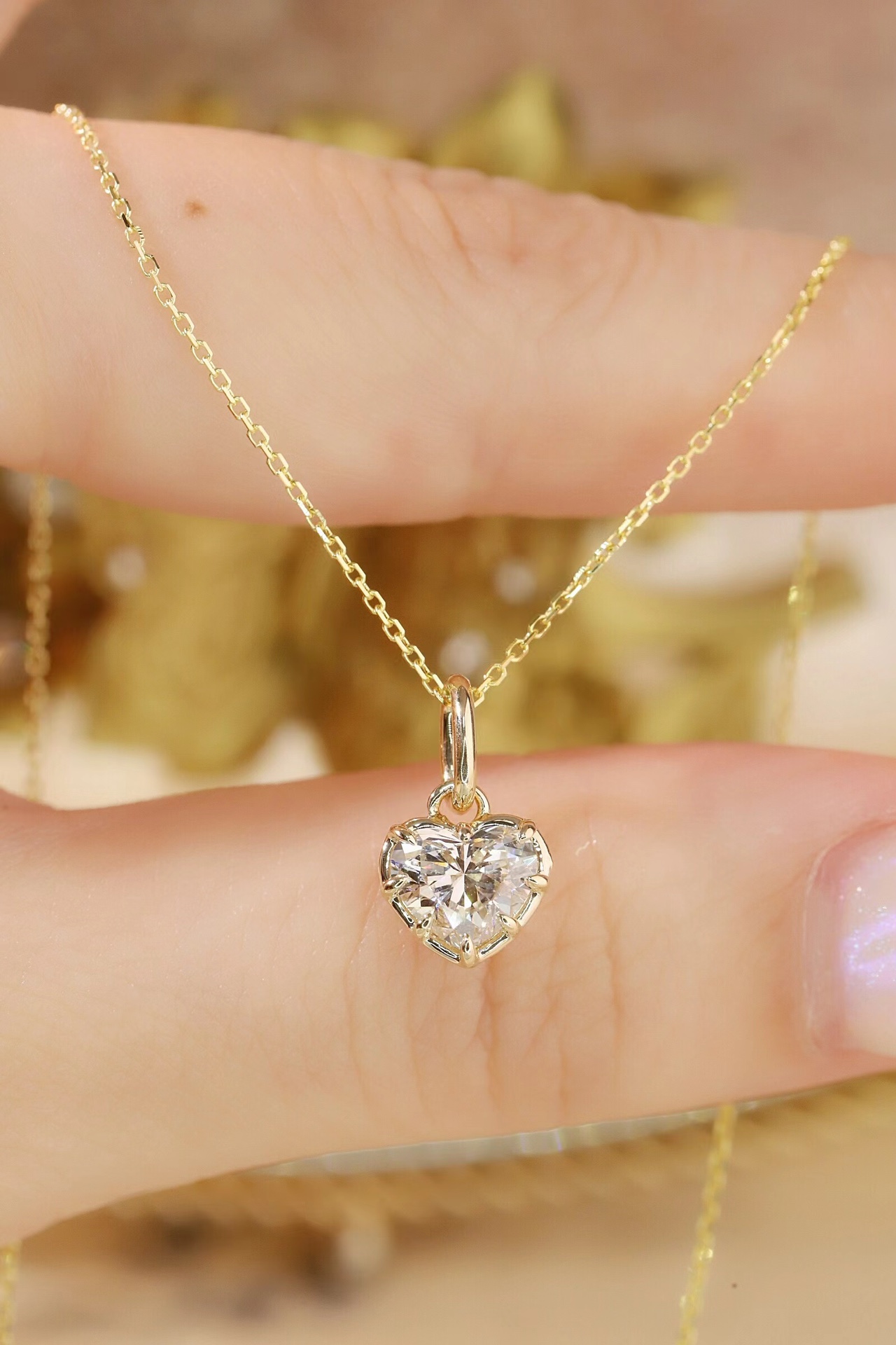 Heart Whisper · 1ct Lab Grown Diamond Heart Pendant Necklace | Z-HL-P5246