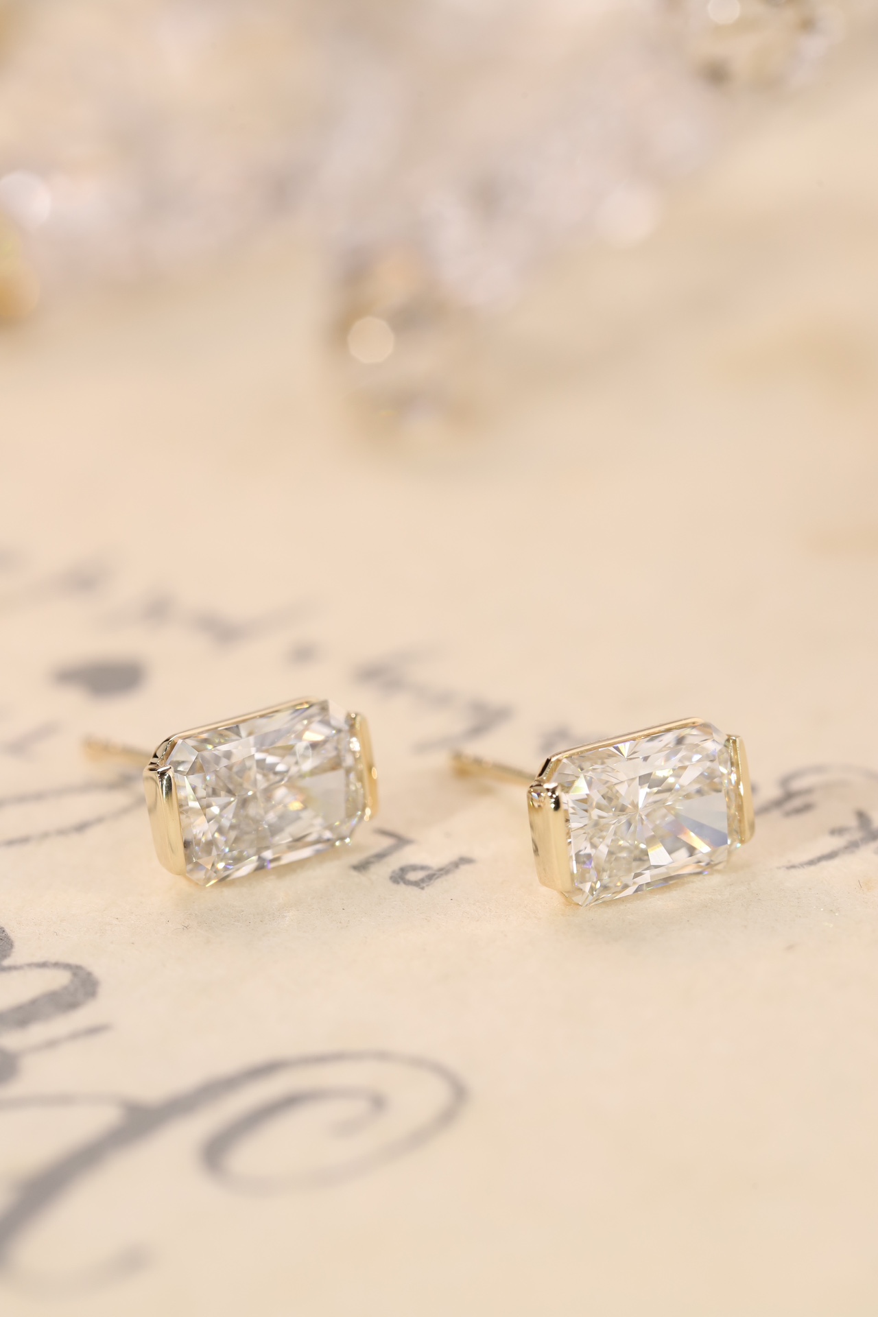 Timeless Radiance · 4ct Radiant Cut Channel Set Earrings | Z-HL-E5261