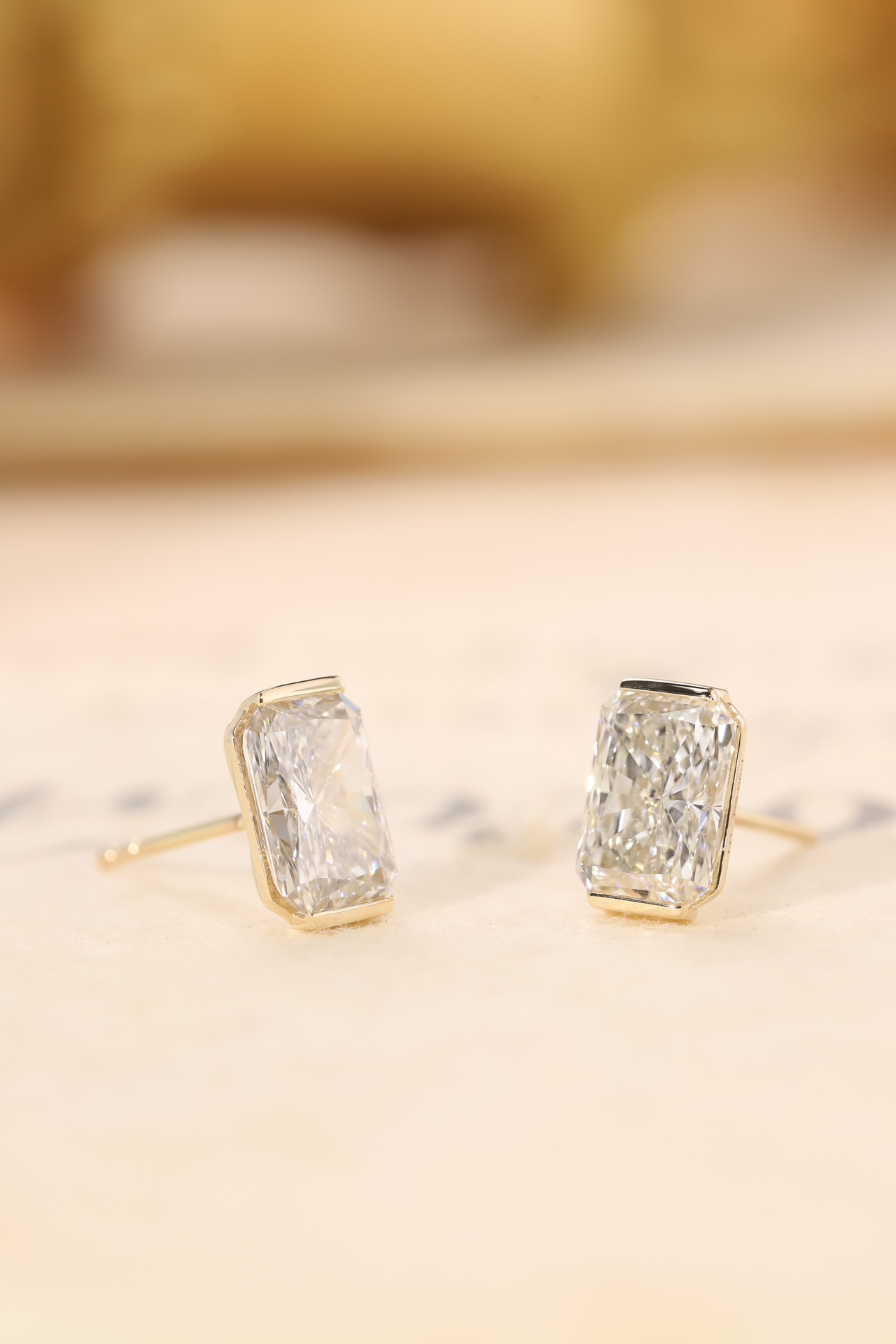 Timeless Radiance · 4ct Radiant Cut Channel Set Earrings | Z-HL-E5261