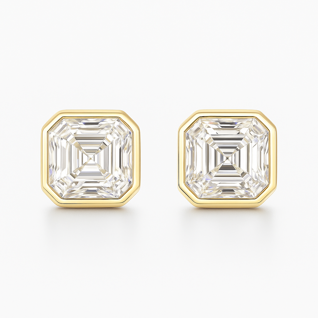 4-carat laboratory-grown diamond princess-cut stud earrings in 10k gold setting Z-HL-E5264