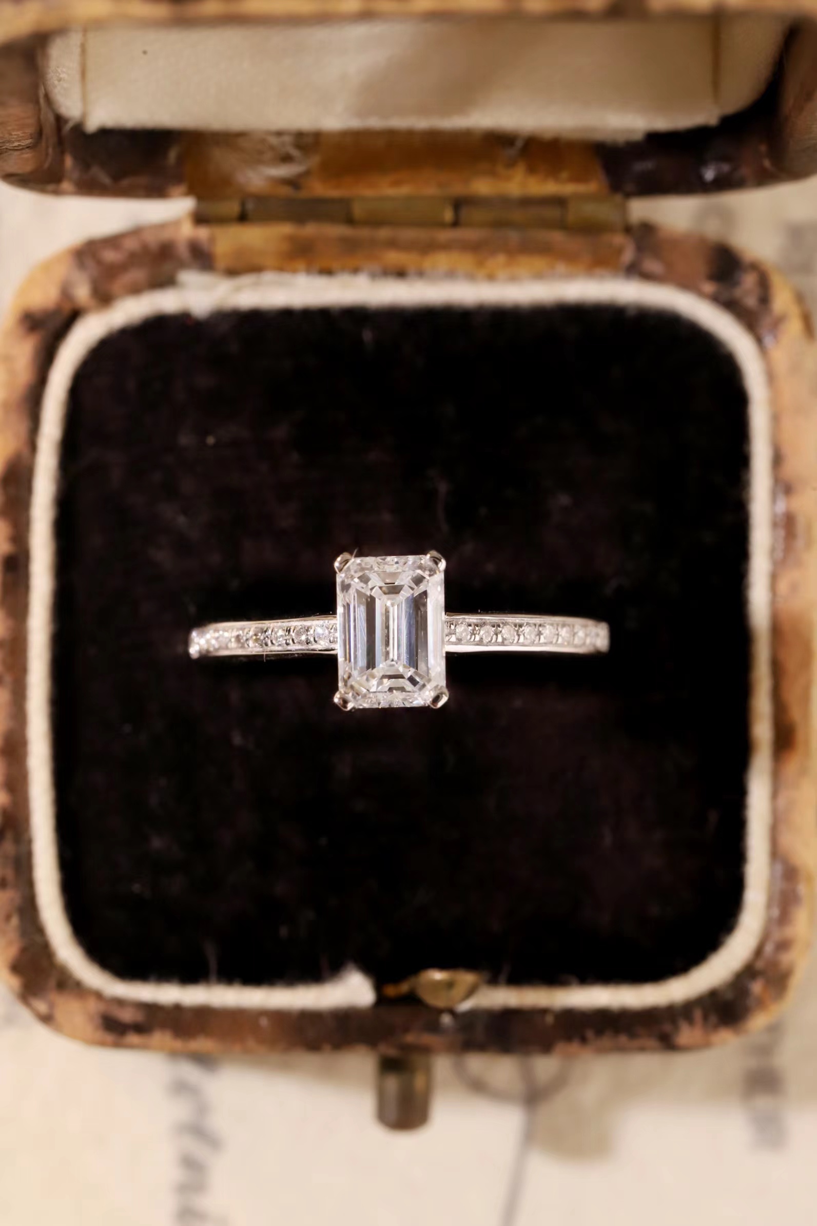 1.10ct emerald cutting artificial cultivation diamond cvd ring 10k gold making HL-R5229