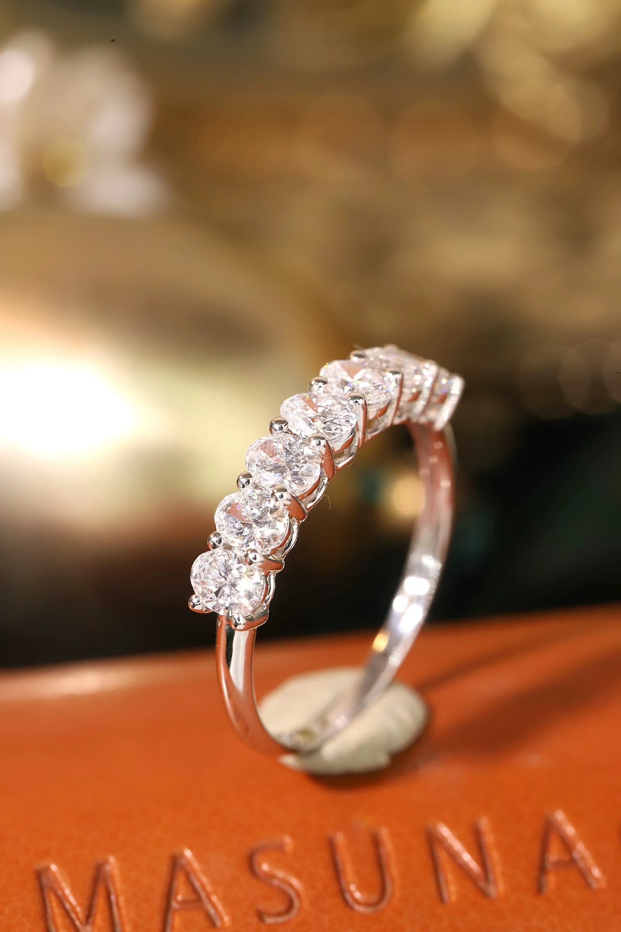 Graceful Spark · 1ct Oval Cut Half Eternity Lab Grown Diamond Ring | HL-R1924 