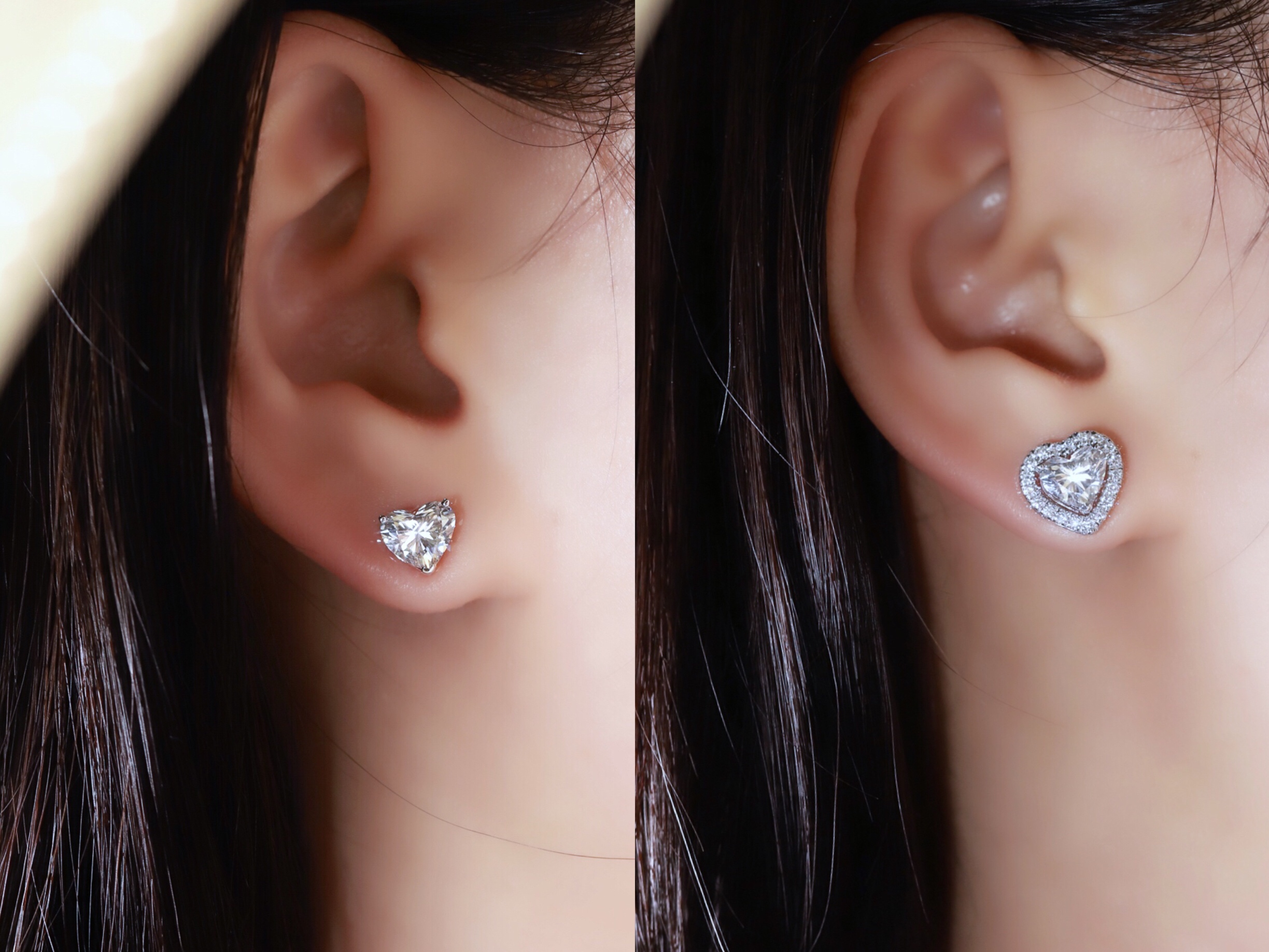 Romantic Versatility · 2.4ct Heart Cut Lab Grown Diamond Two-Way Earrings | D-E2004-1 